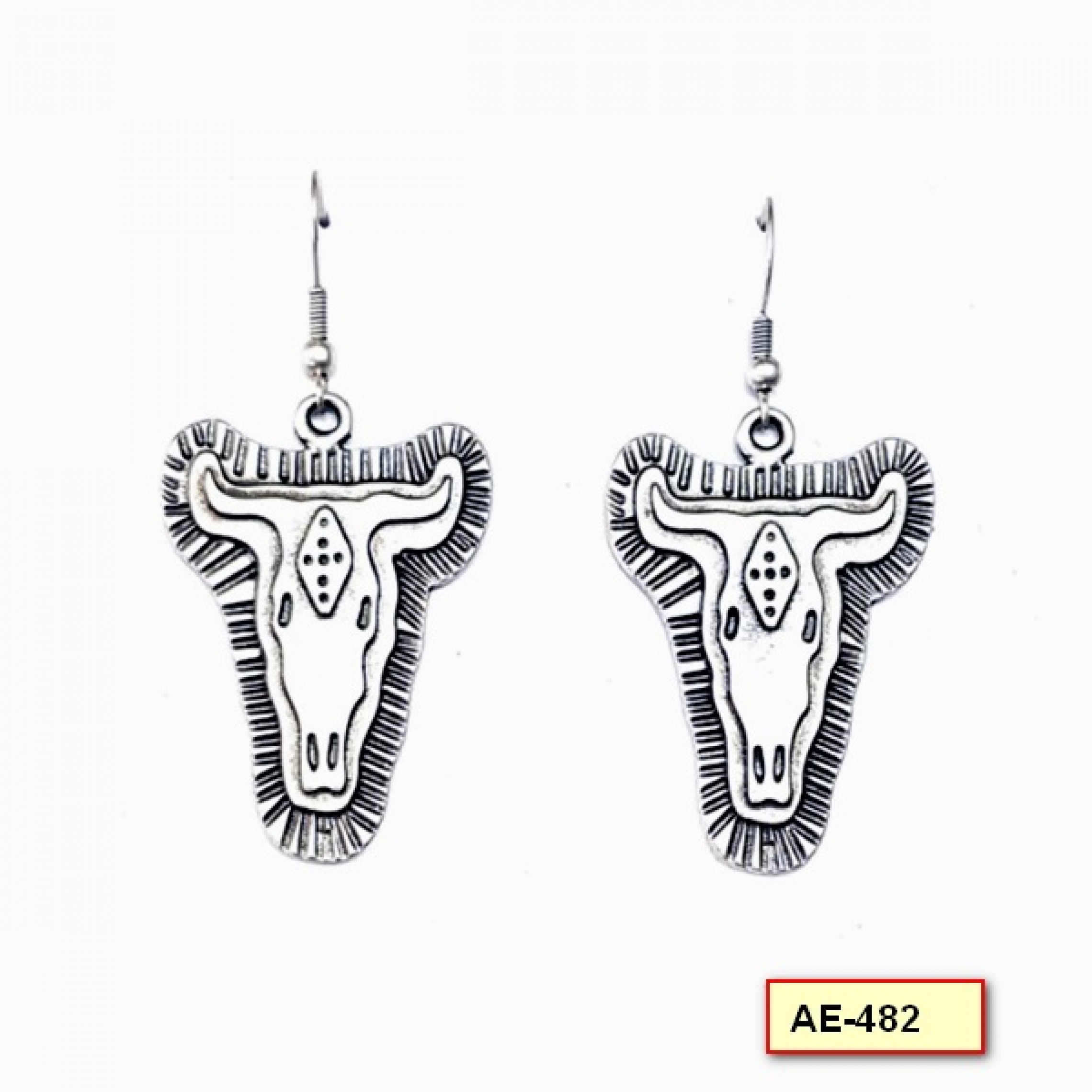 AE-482 - Silver Plated Zamac/Pewter Earrings