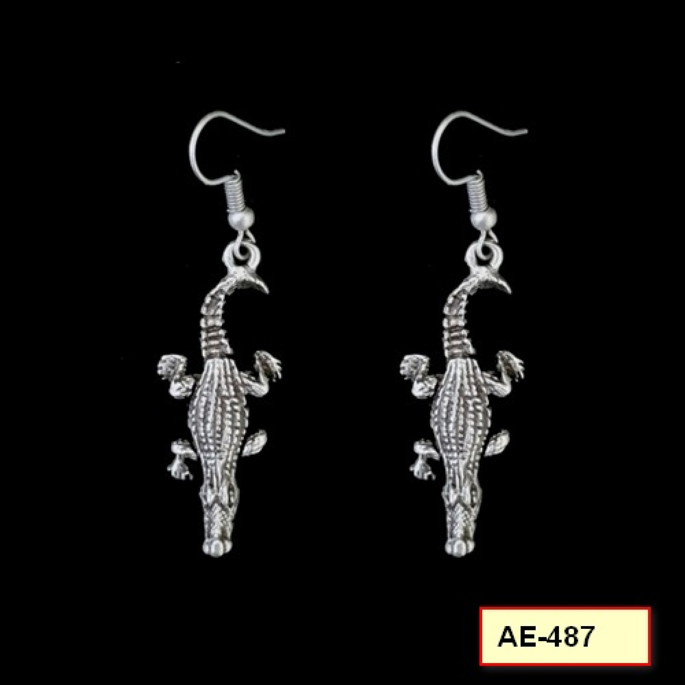 AE-487 - Silver Plated Zamac/Pewter Earrings