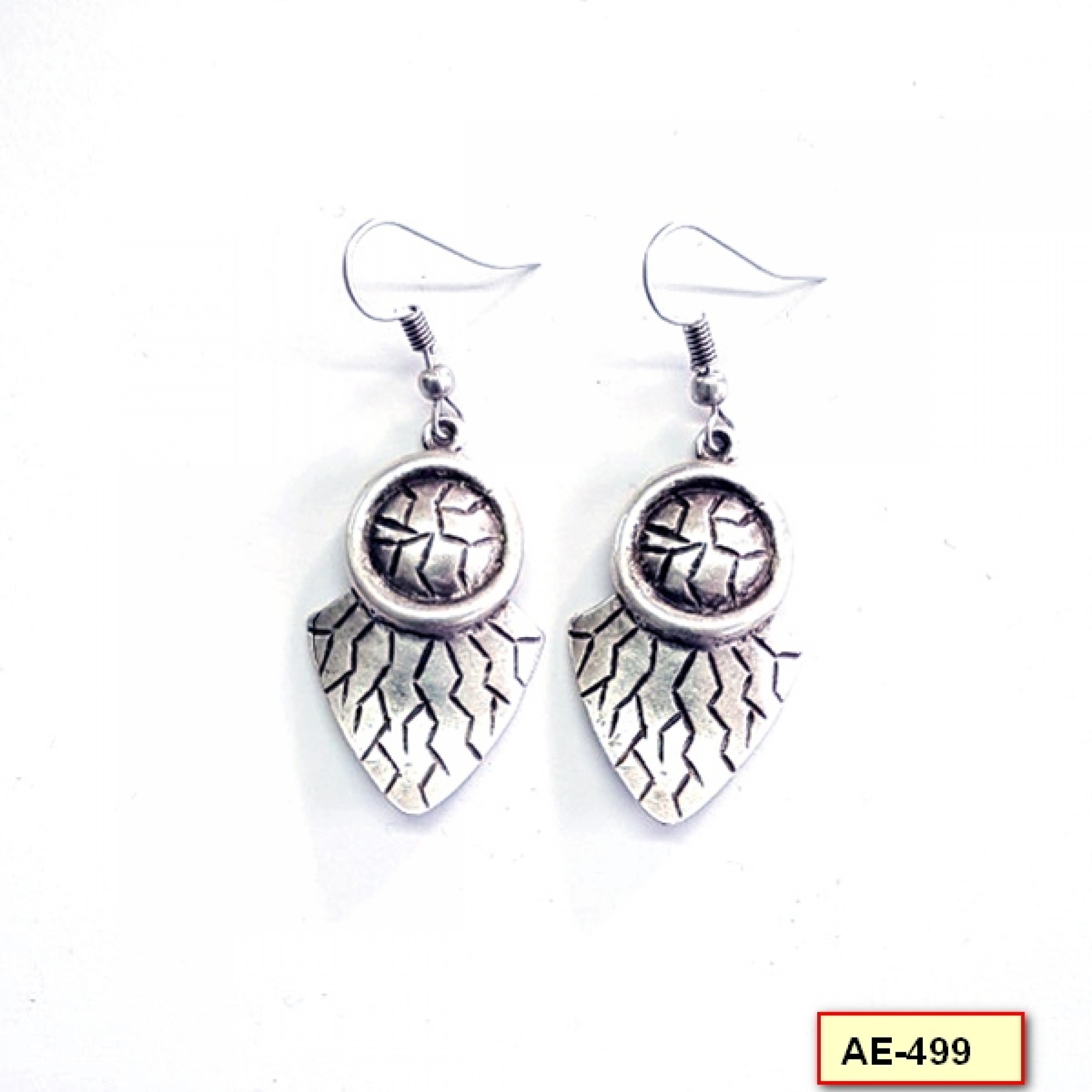 AE-499 - Silver Plated Zamac/Pewter Earrings