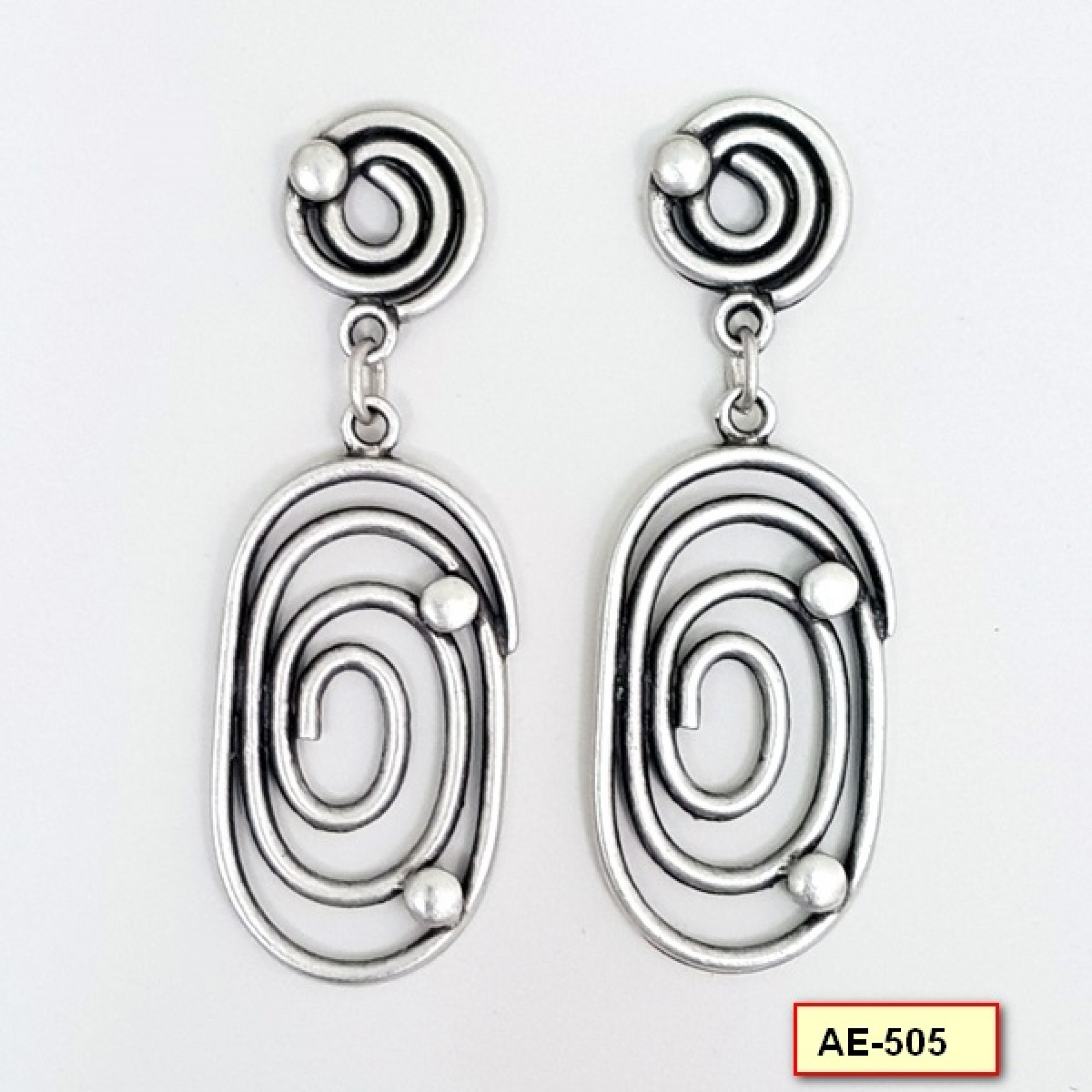 AE-505 - Silver Plated Zamac/Pewter Earrings