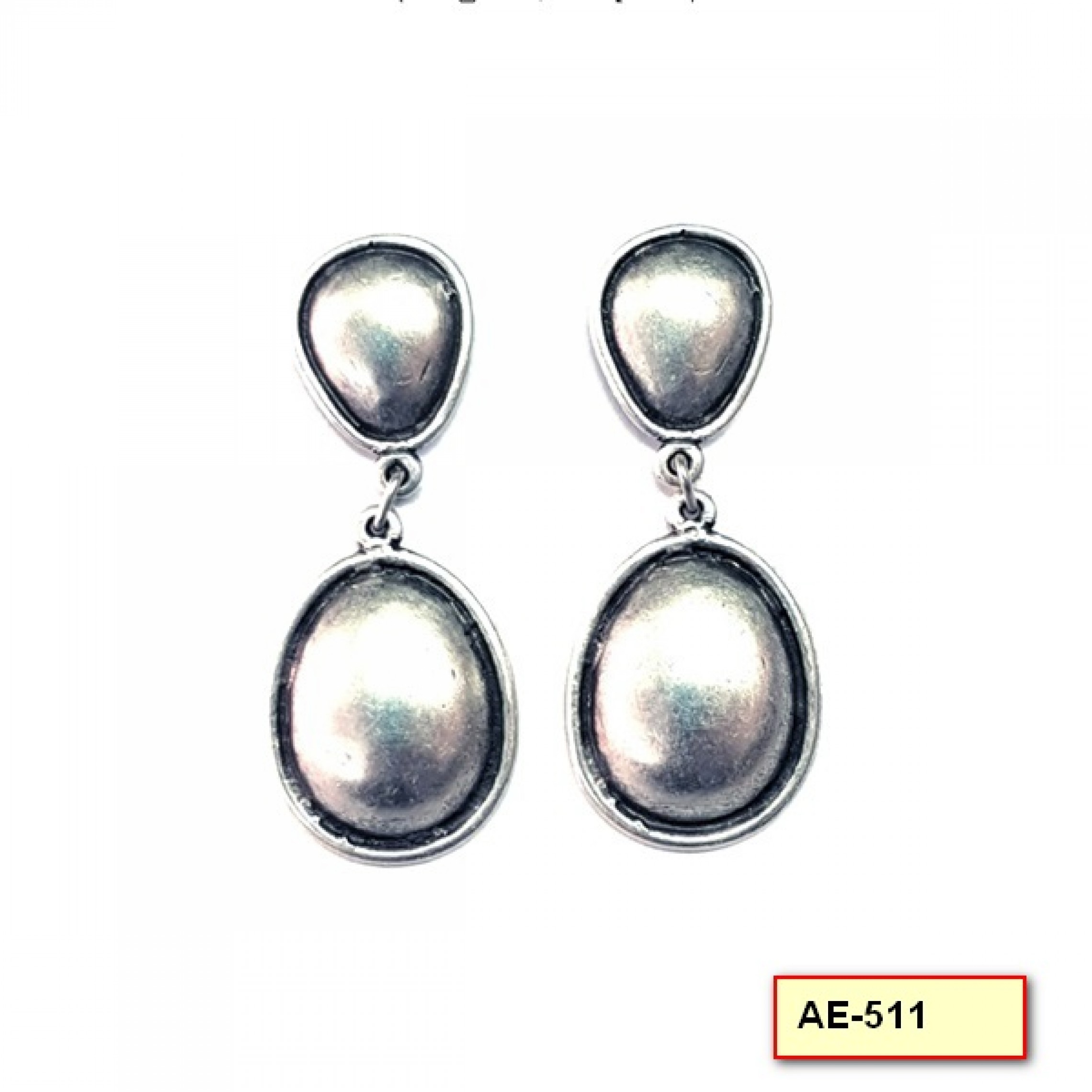 AE-511 - Silver Plated Zamac/Pewter Earrings