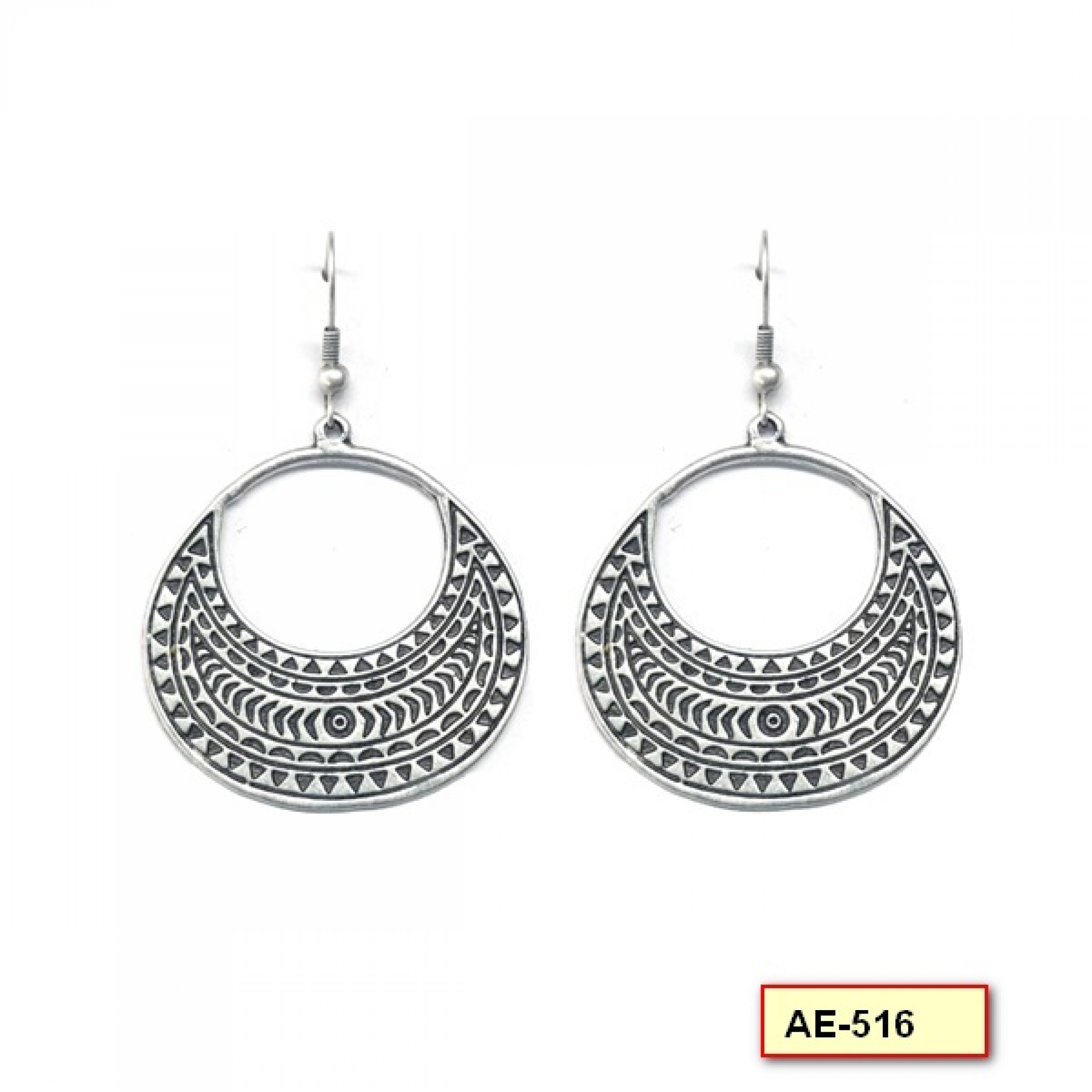 AE-516 - Silver Plated Zamac/Pewter Earrings