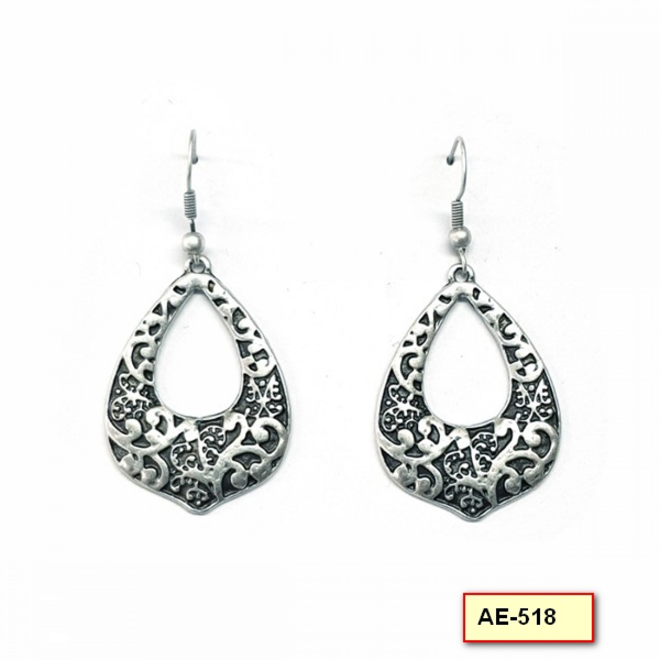 AE-518 - Silver Plated Zamac/Pewter Earrings