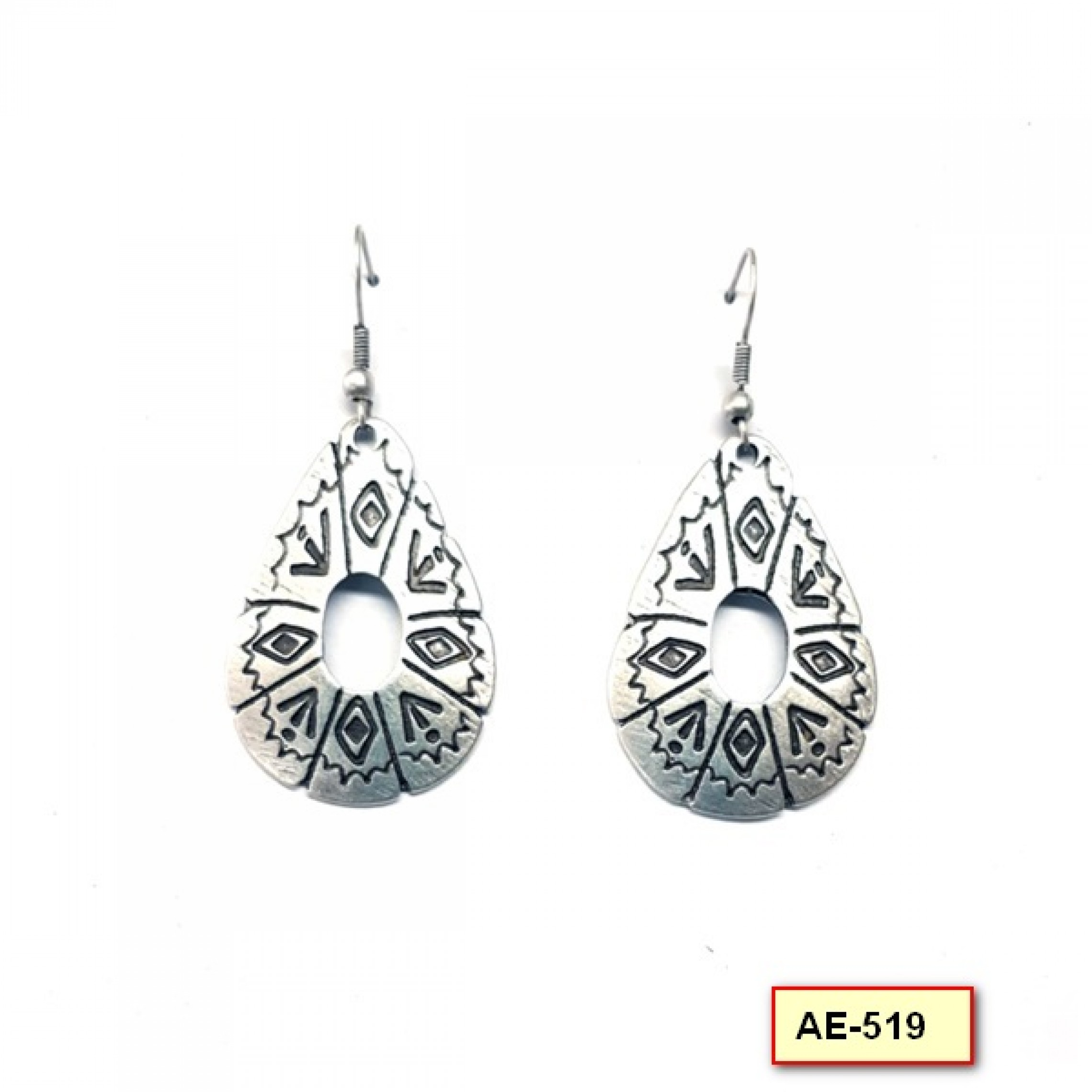 AE-519 - Silver Plated Zamac/Pewter Earrings