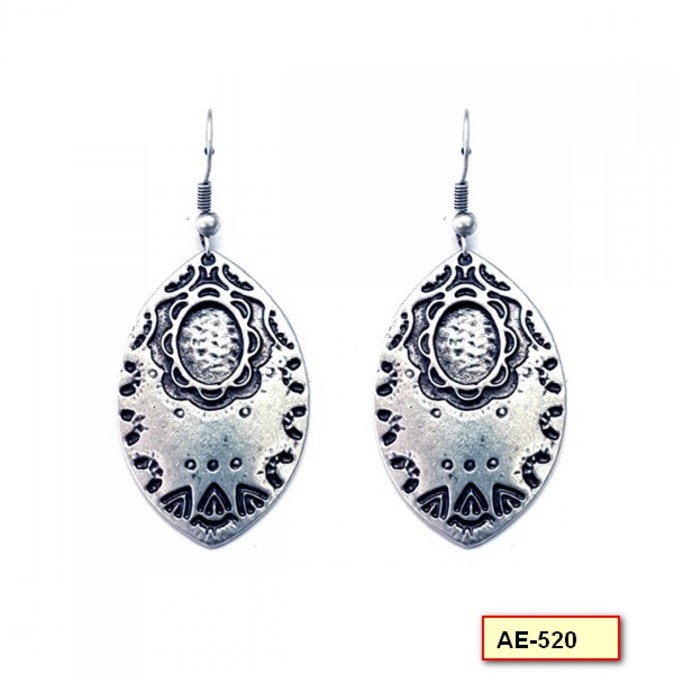AE-520 - Silver Plated Zamac/Pewter Earrings