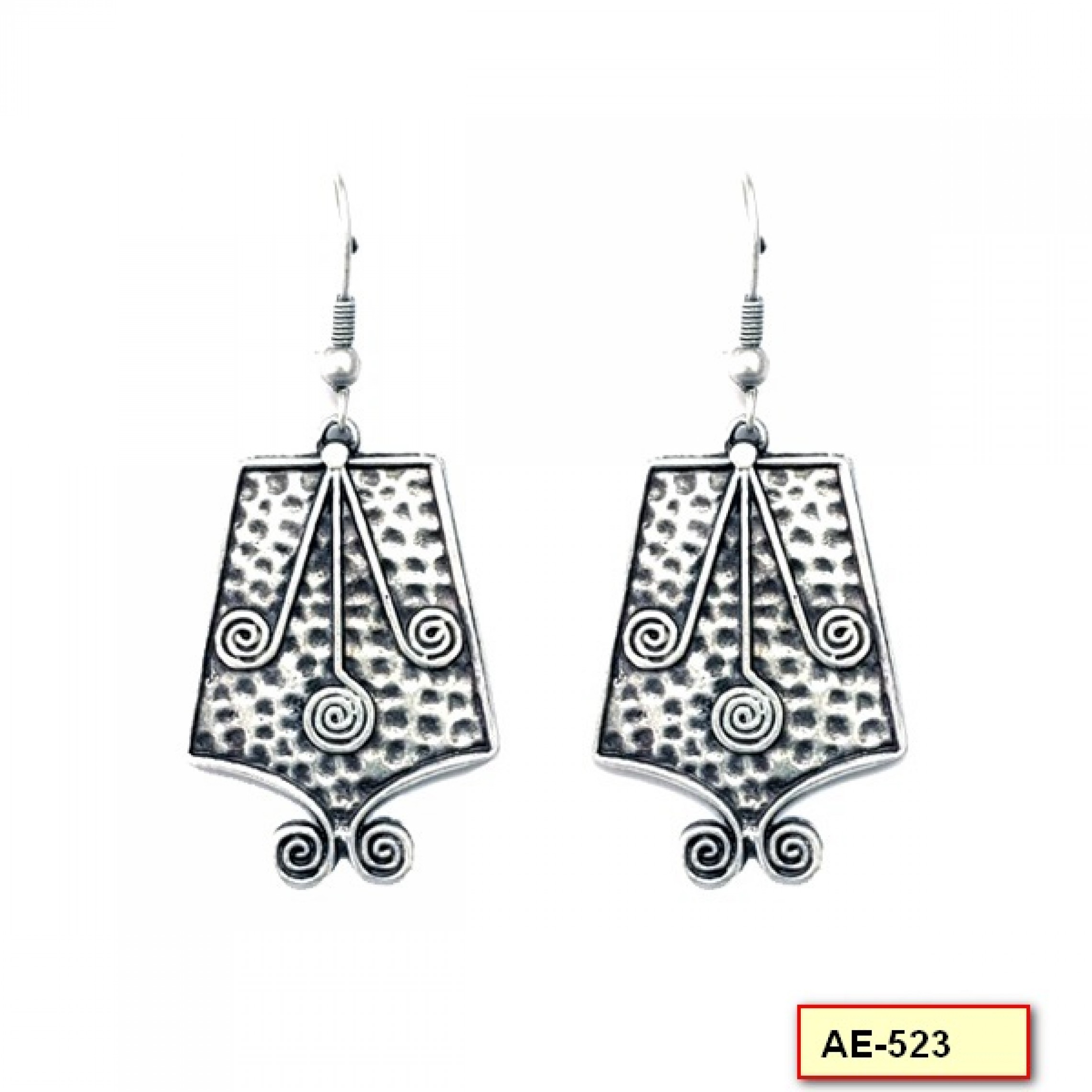 AE-523 - Silver Plated Zamac/Pewter Earrings