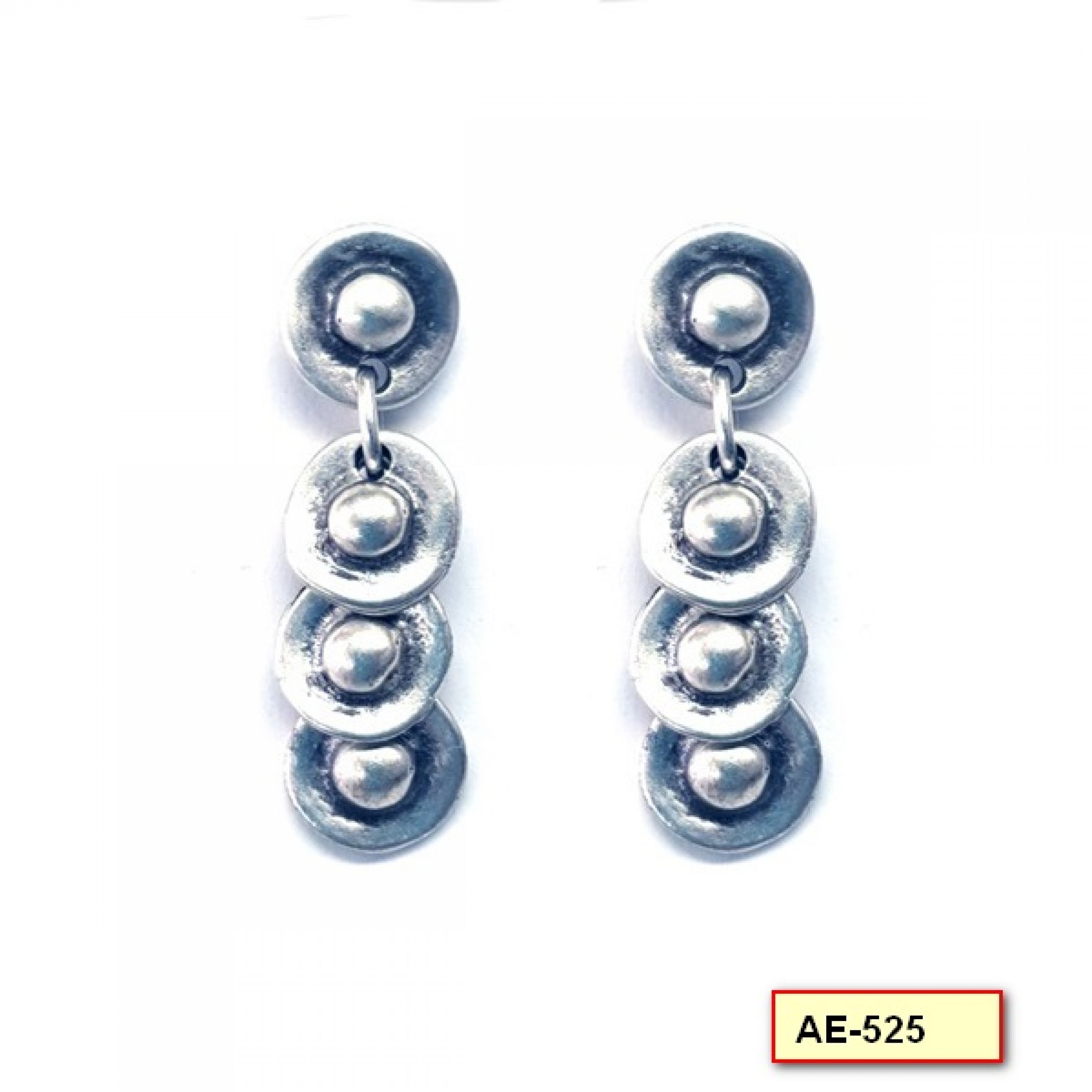AE-525 - Silver Plated Zamac/Pewter Earrings