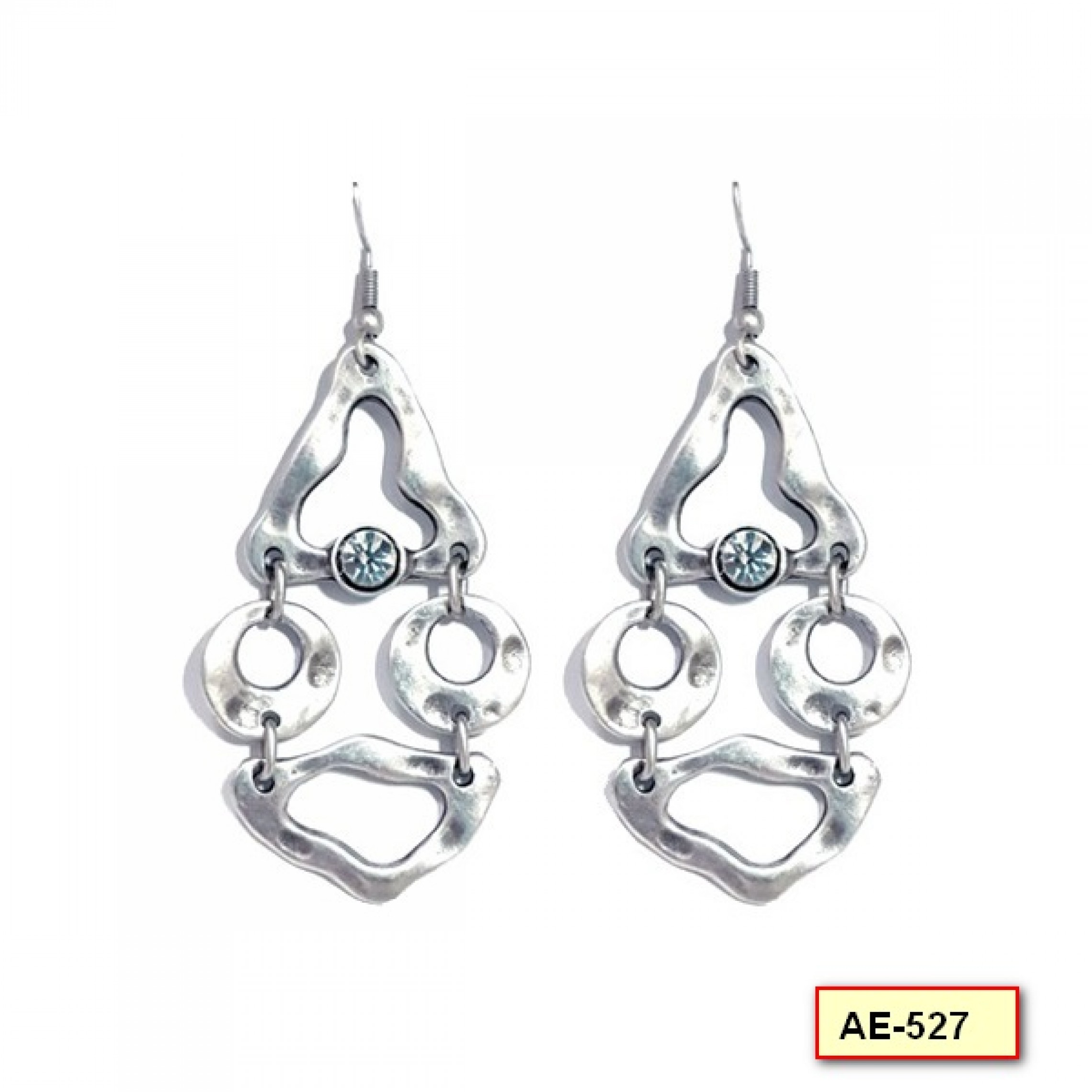 AE-527 - Silver Plated Zamac/Pewter Earrings