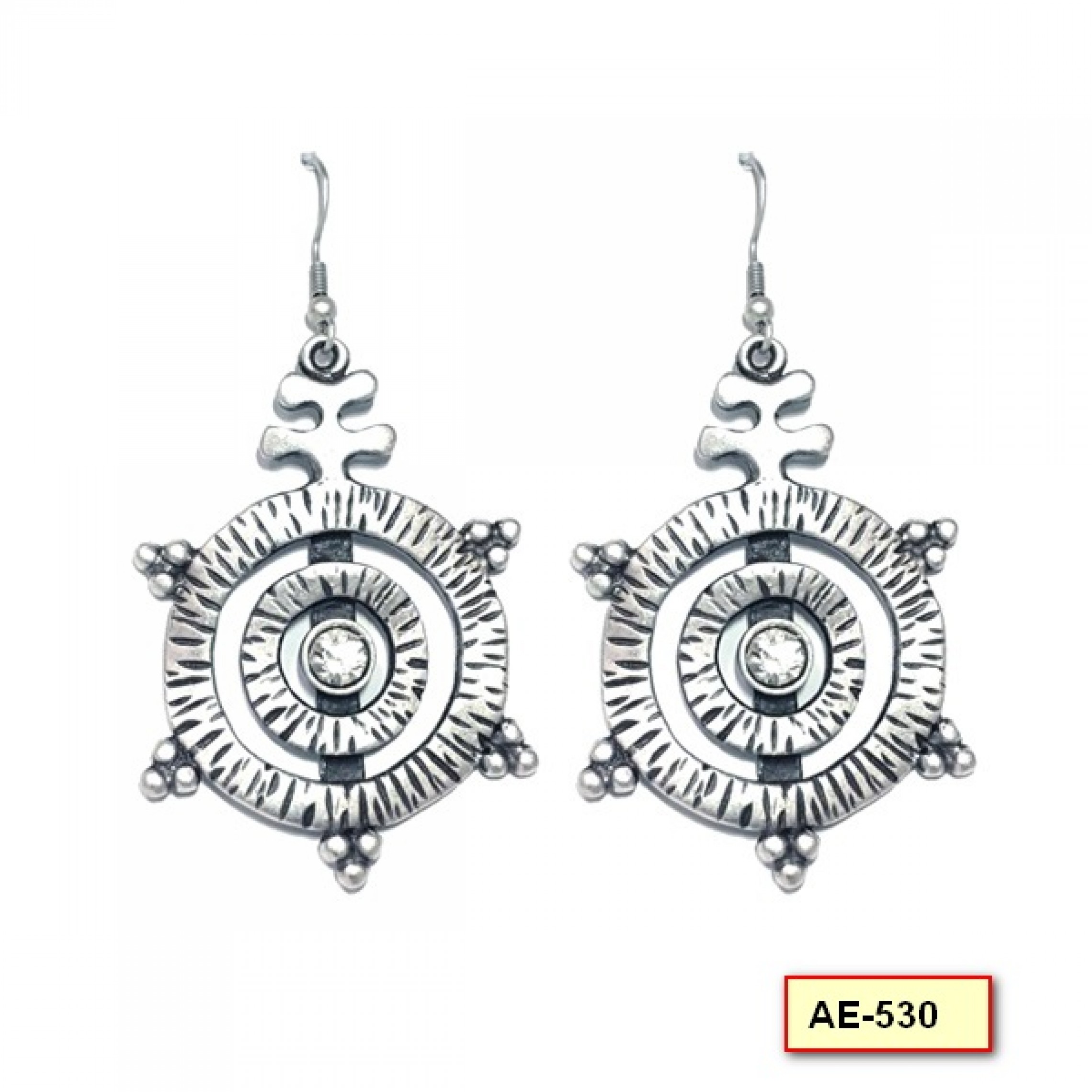 AE-530 - Silver Plated Zamac/Pewter Earrings