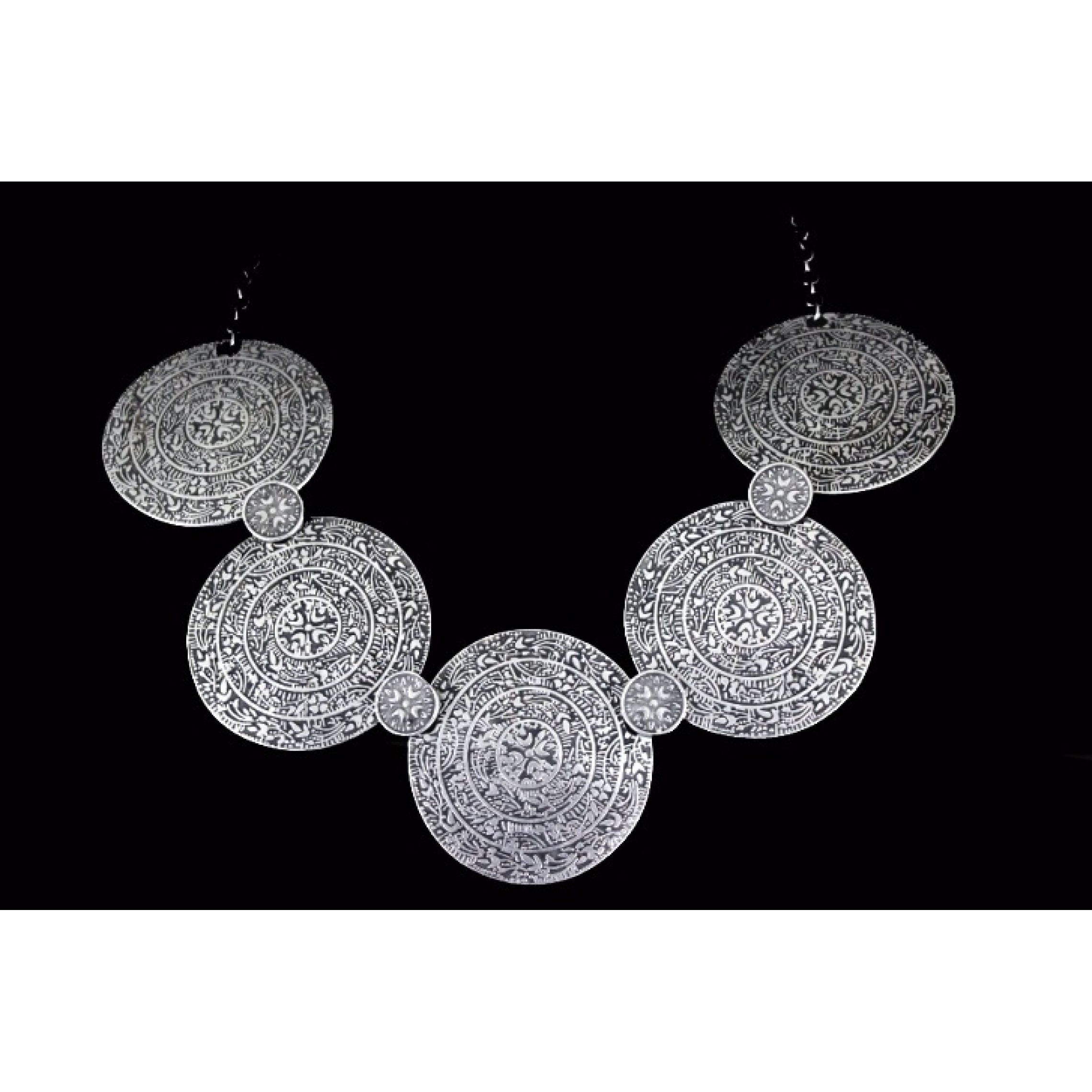 AN-059 - Silver Plated Zamac/Pewter Necklace