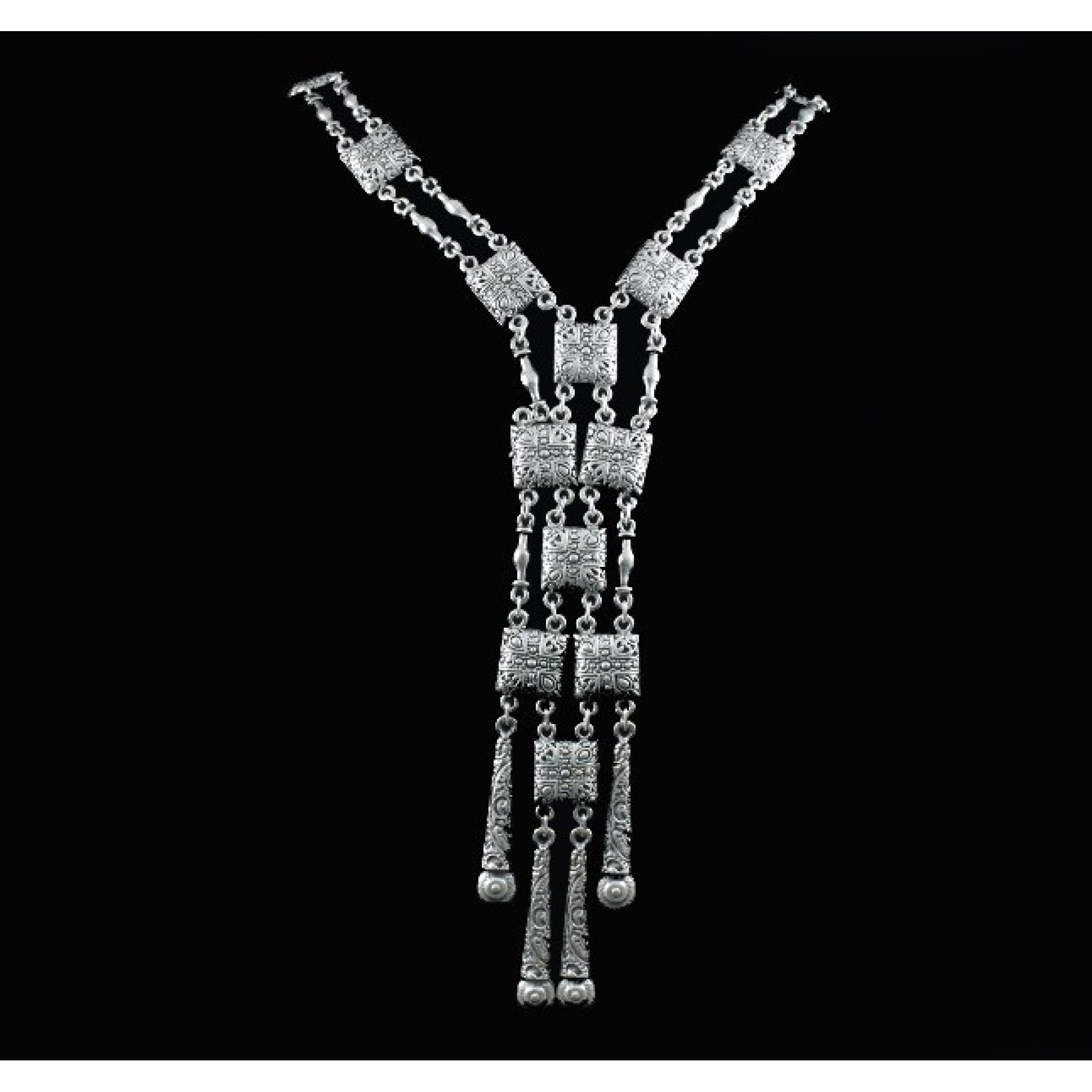 AN-074 - Silver Plated Zamac/Pewter Necklace