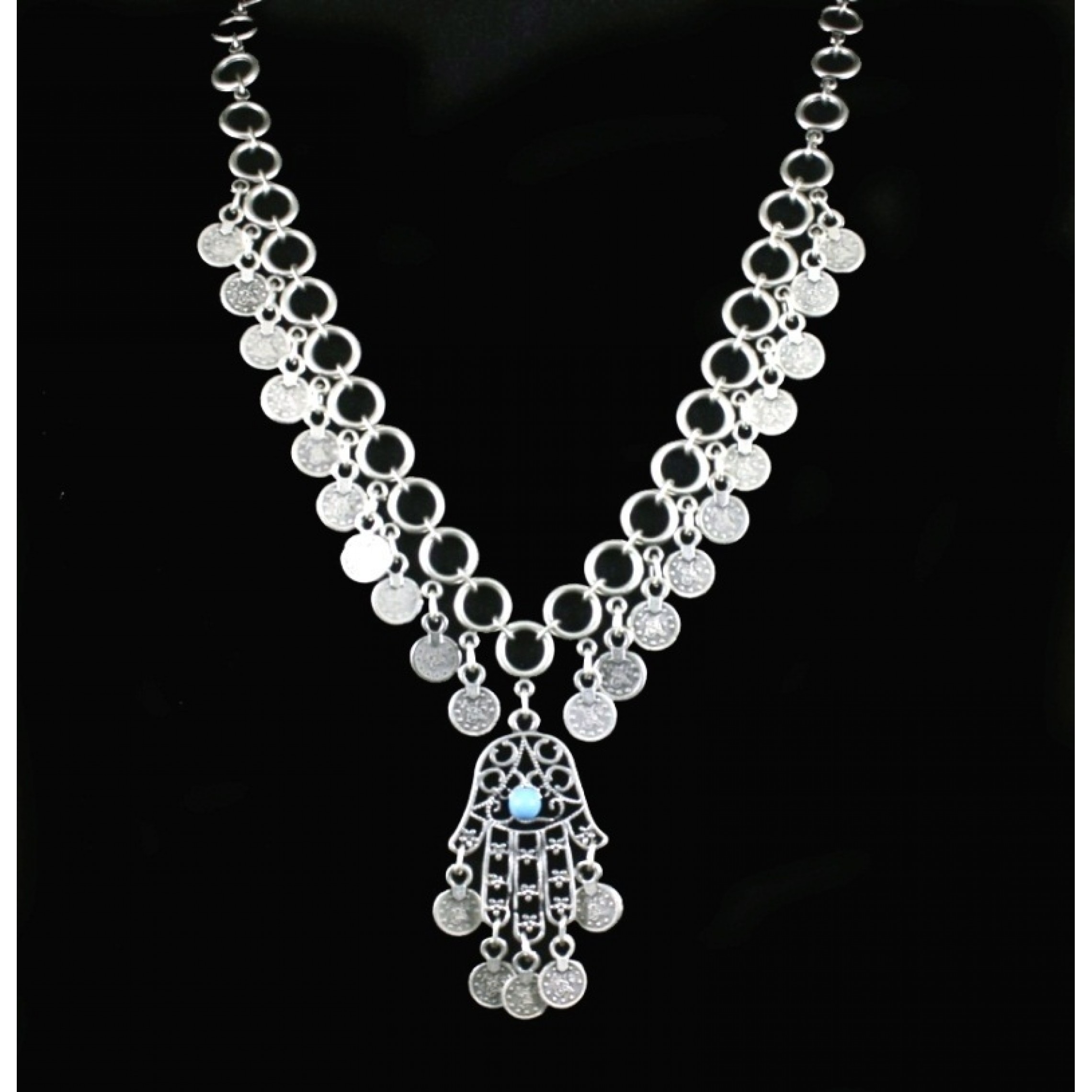 AN-154 - Silver Plated Zamac/Pewter Necklace
