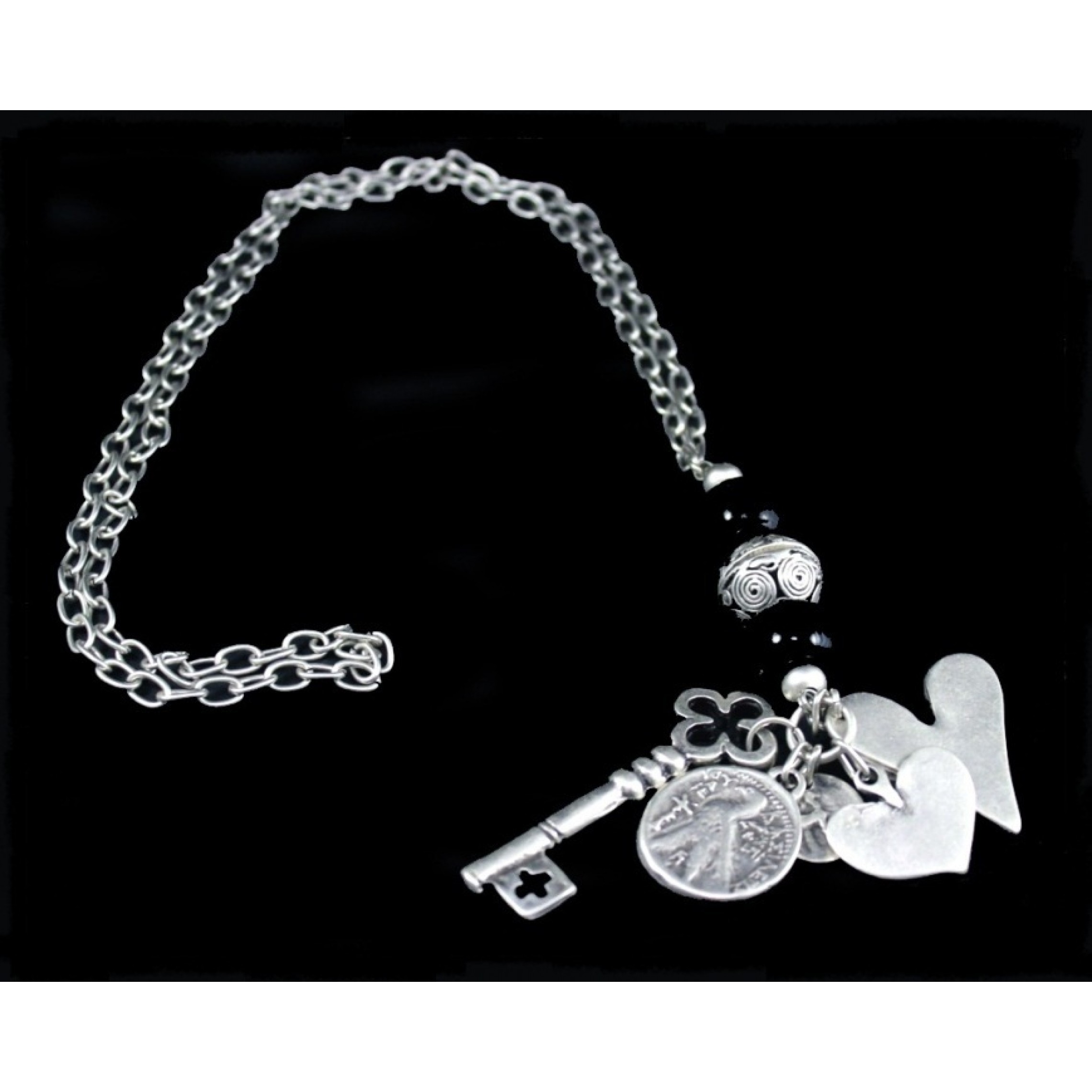 AN-182 - Silver Plated Zamac/Pewter Necklace