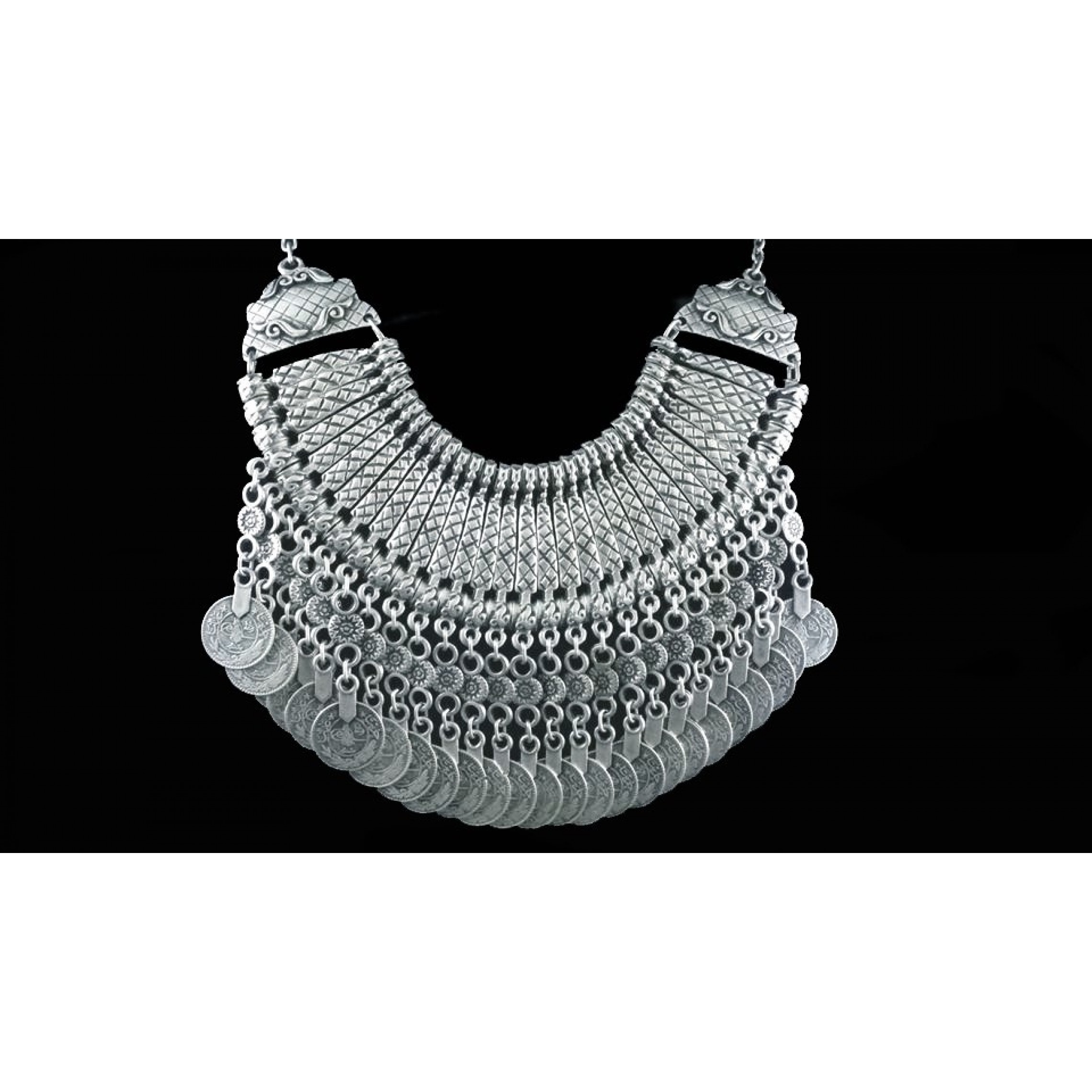 AN-257 - Silver Plated Zamac/Pewter Necklace