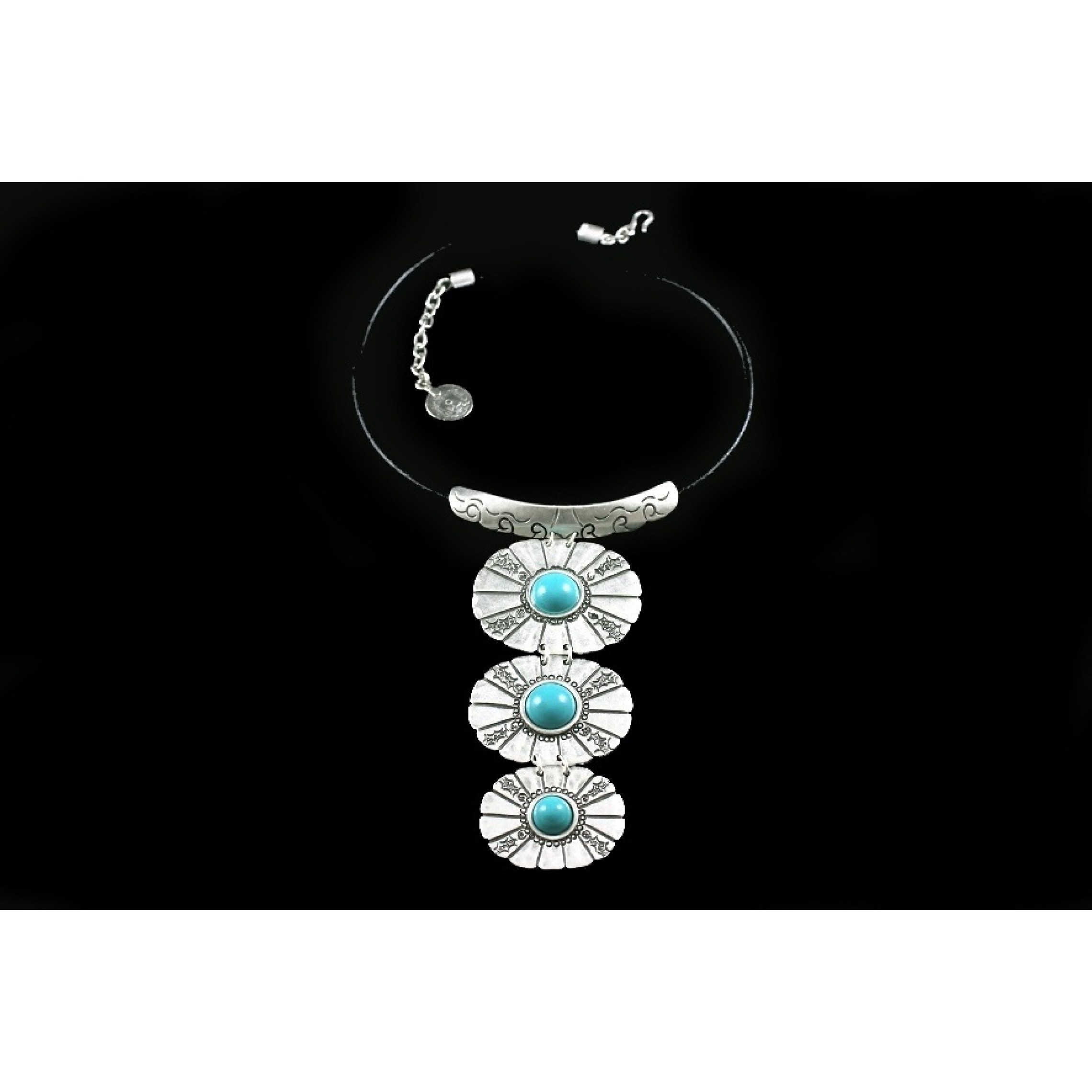 AN-320 - Silver Plated Zamac/Pewter Necklace