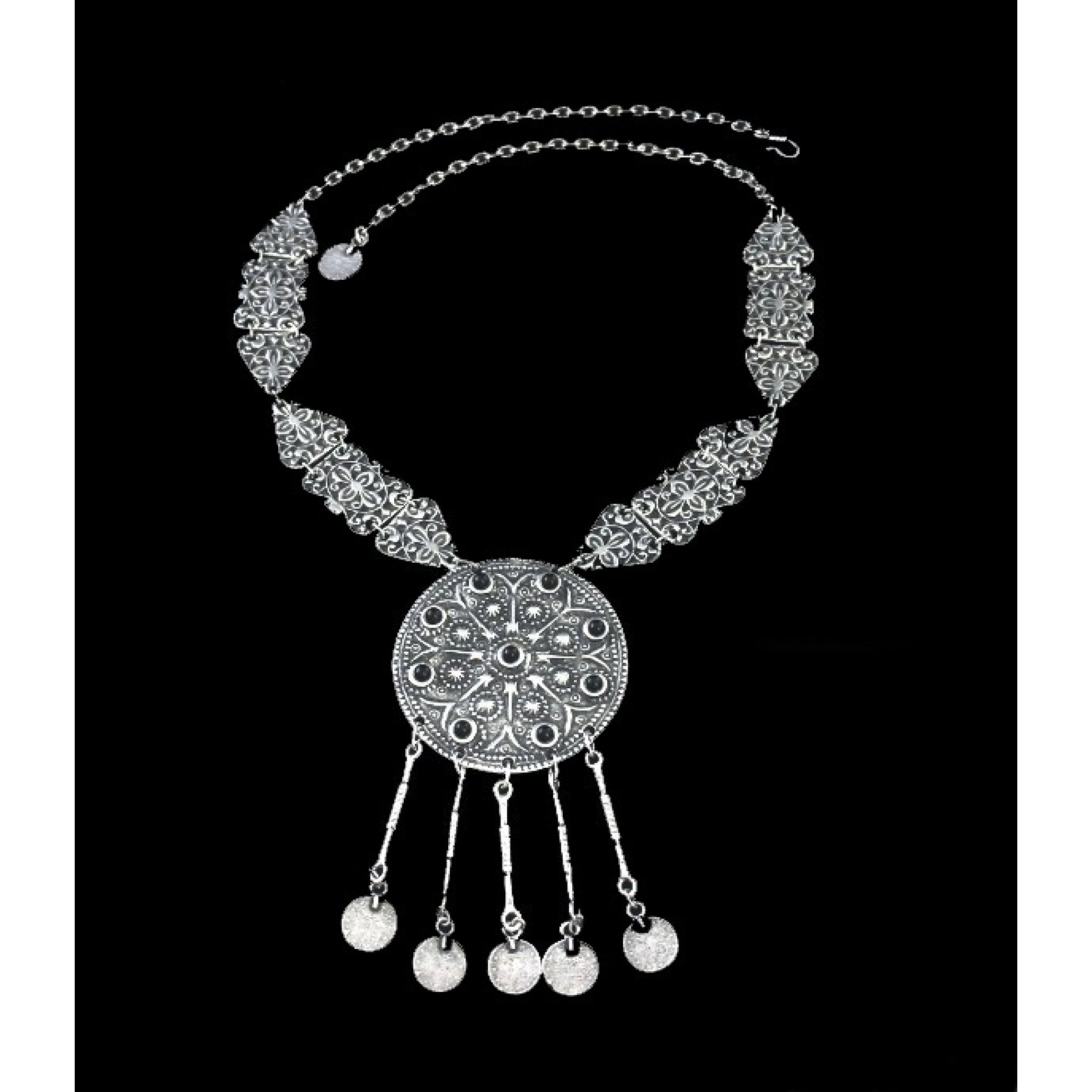 AN-334 - Silver Plated Zamac/Pewter Necklace