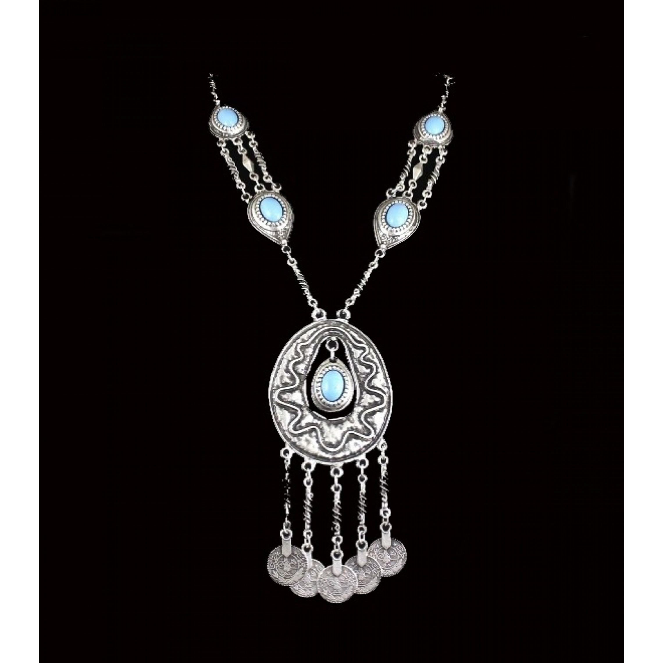 AN-336 - Silver Plated Zamac/Pewter Necklace