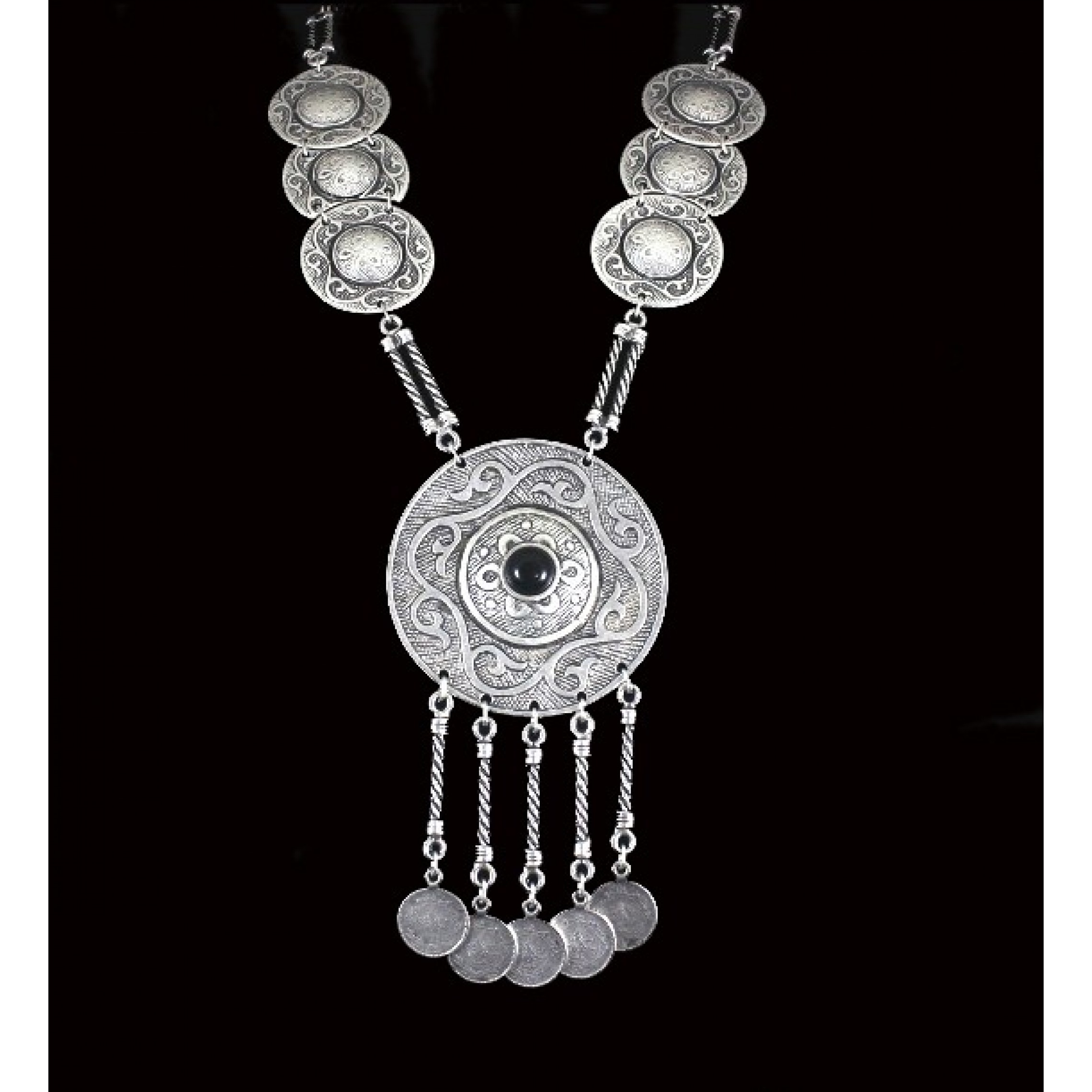 AN-337 - Silver Plated Zamac/Pewter Necklace