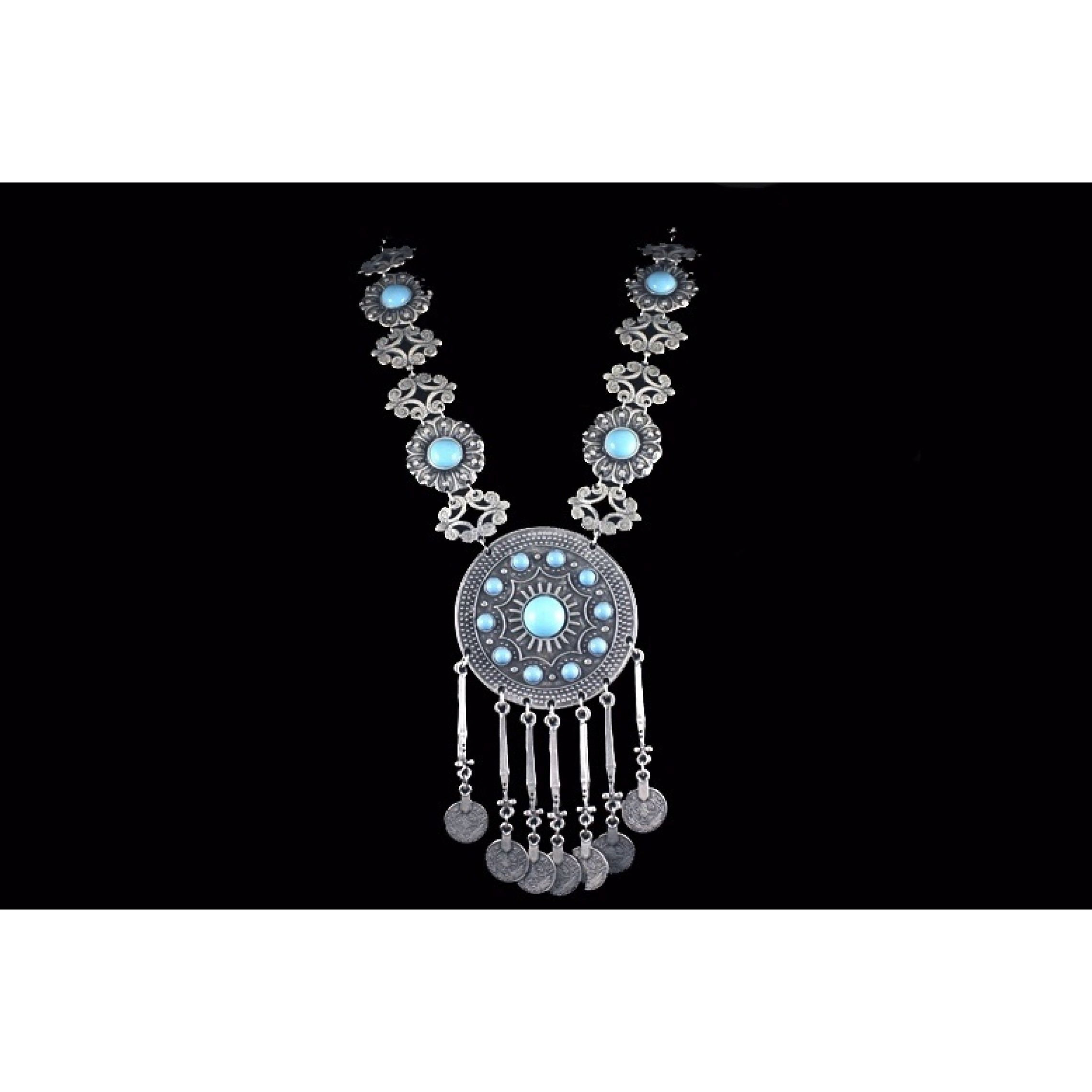 AN-355 - Silver Plated Zamac/Pewter Necklace