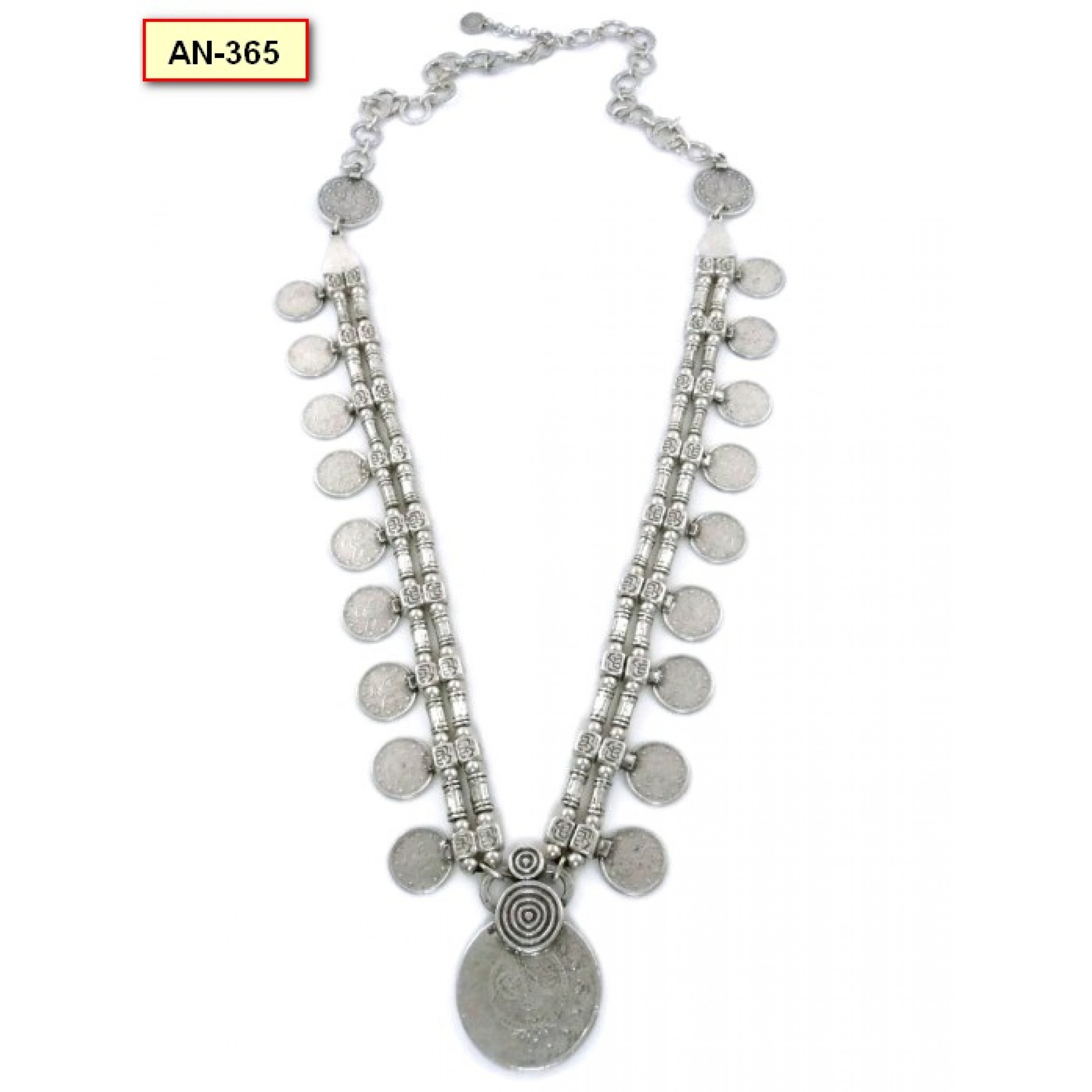 AN-365 - Silver Plated Zamac/Pewter Necklace