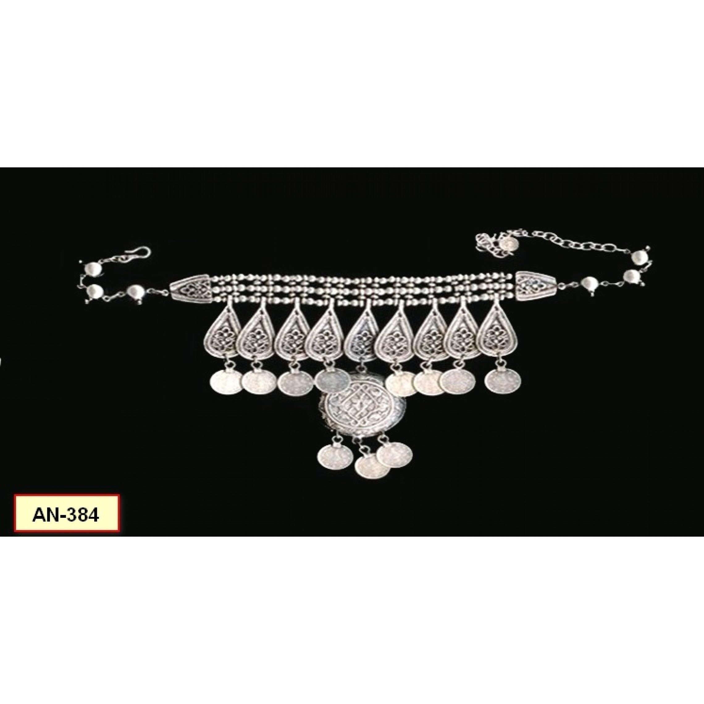 AN-384 - Silver Plated Zamac/Pewter Necklace