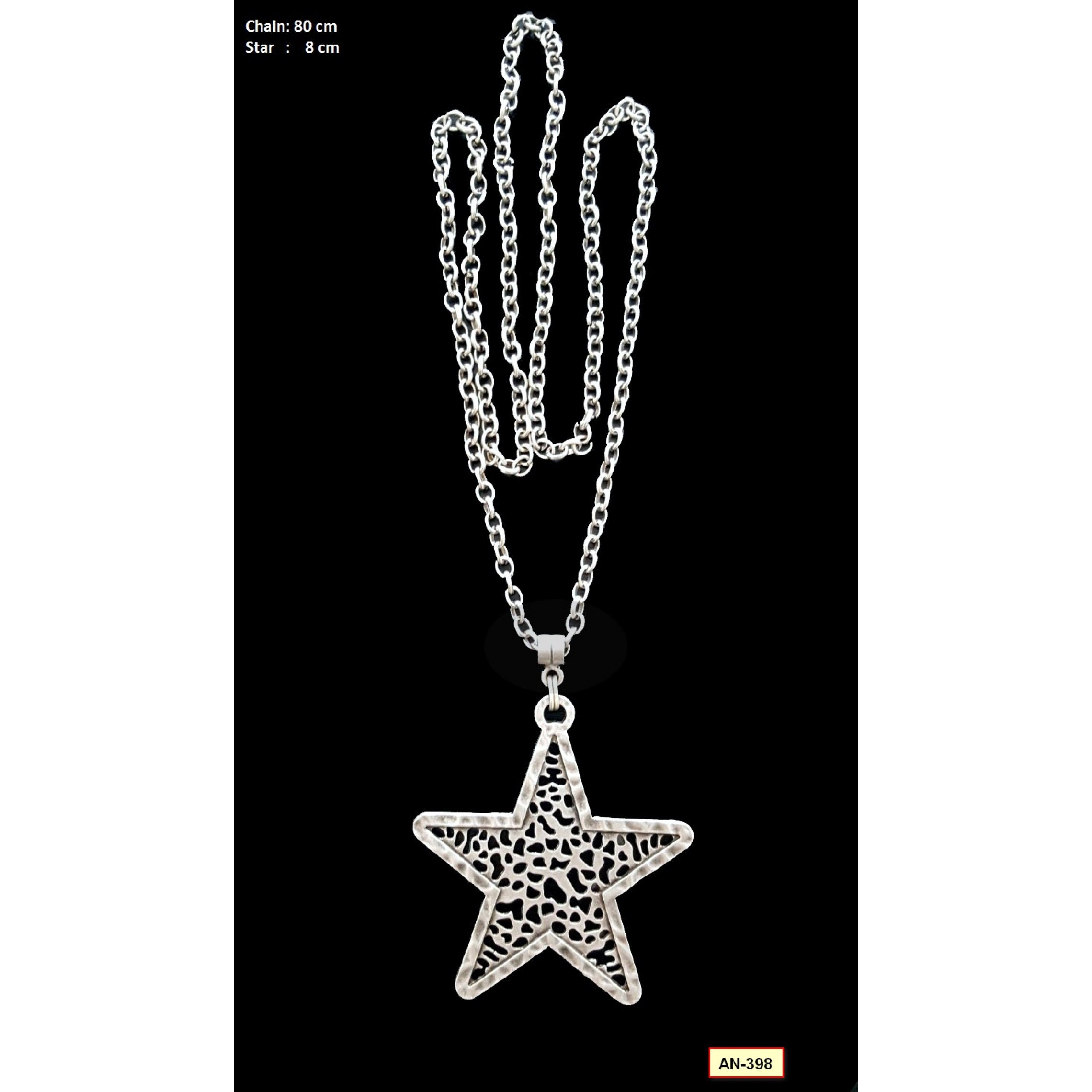 AN-398 - Silver Plated Zamac/Pewter Necklace
