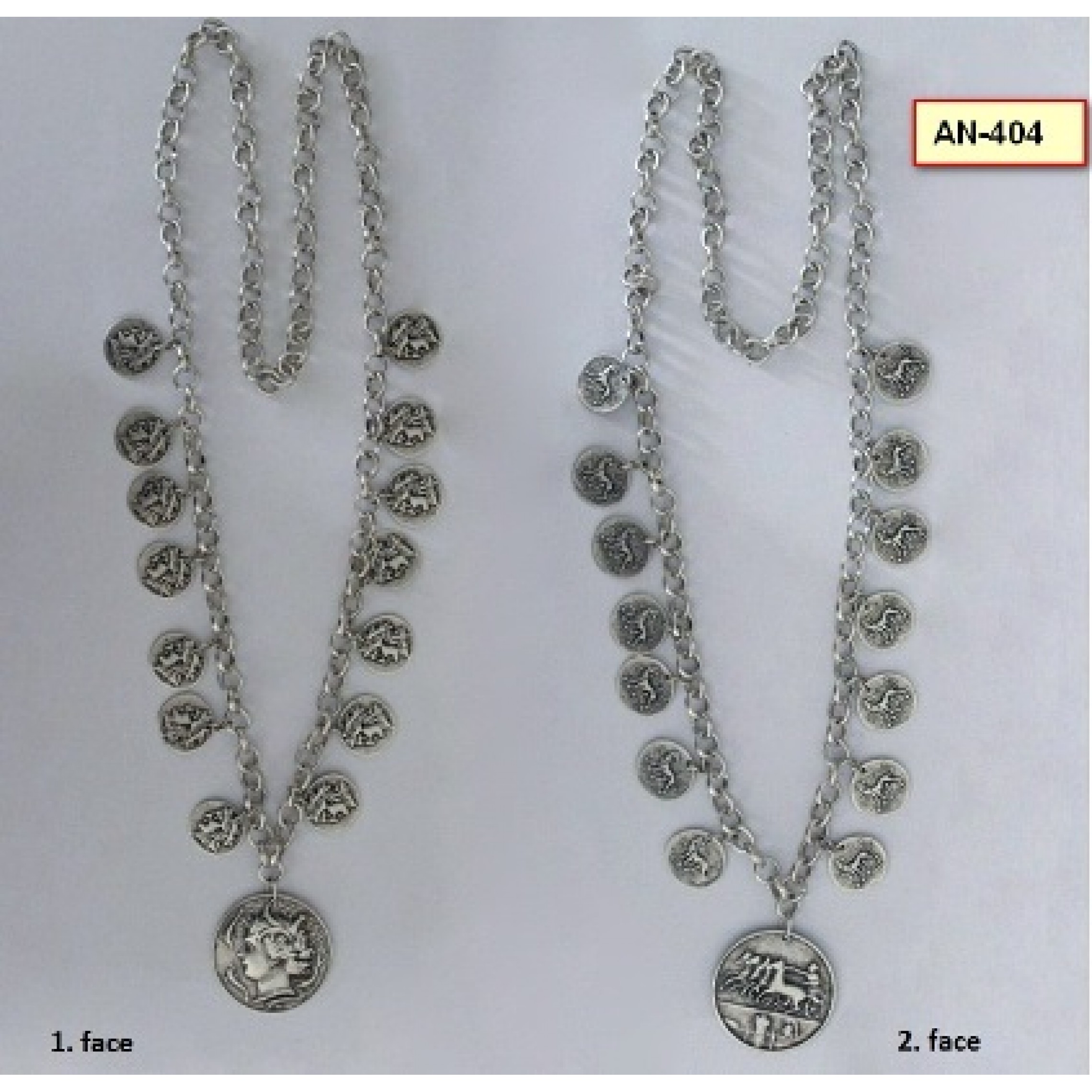 AN-404 - Silver Plated Zamac/Pewter Necklace