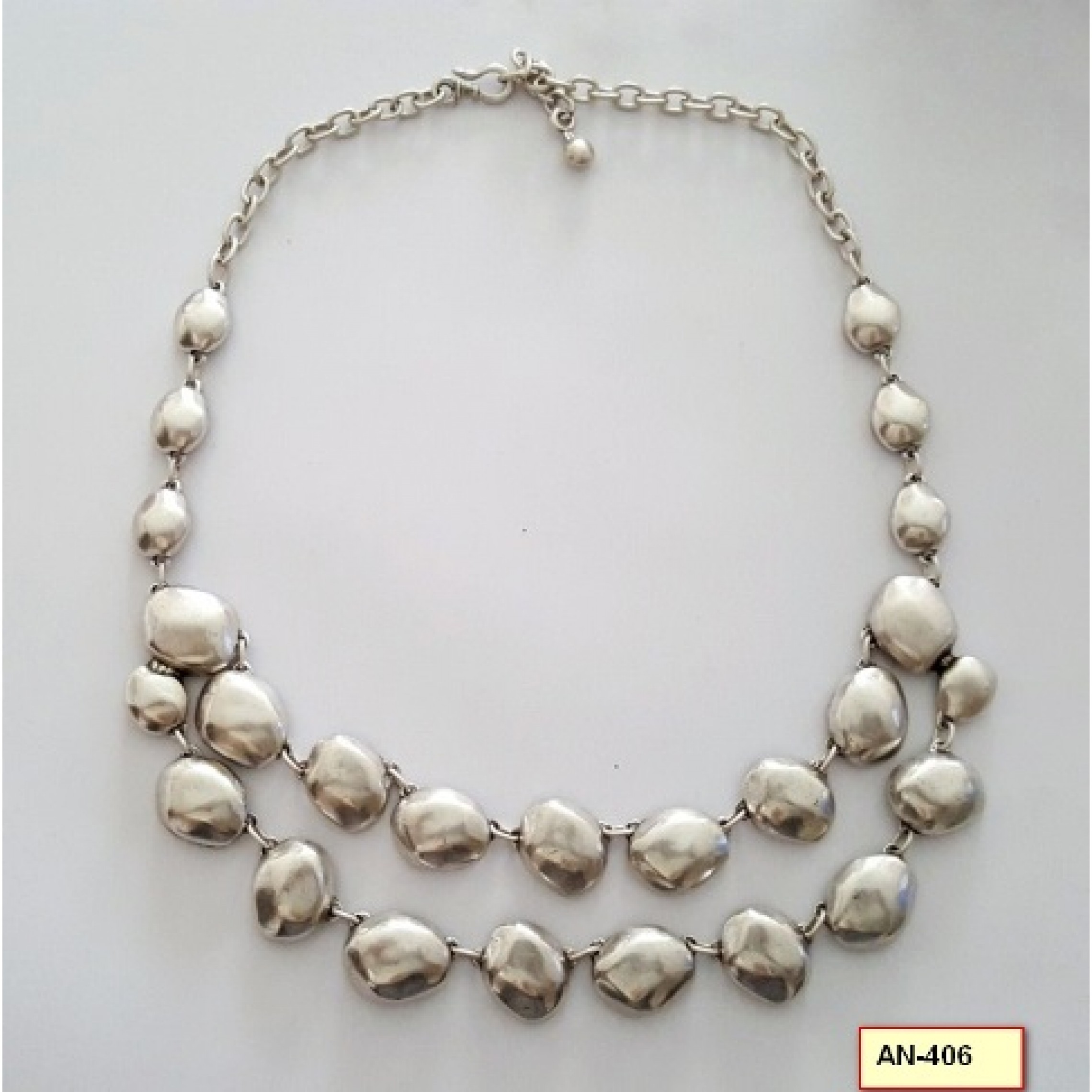 AN-406 - Silver Plated Zamac/Pewter Necklace