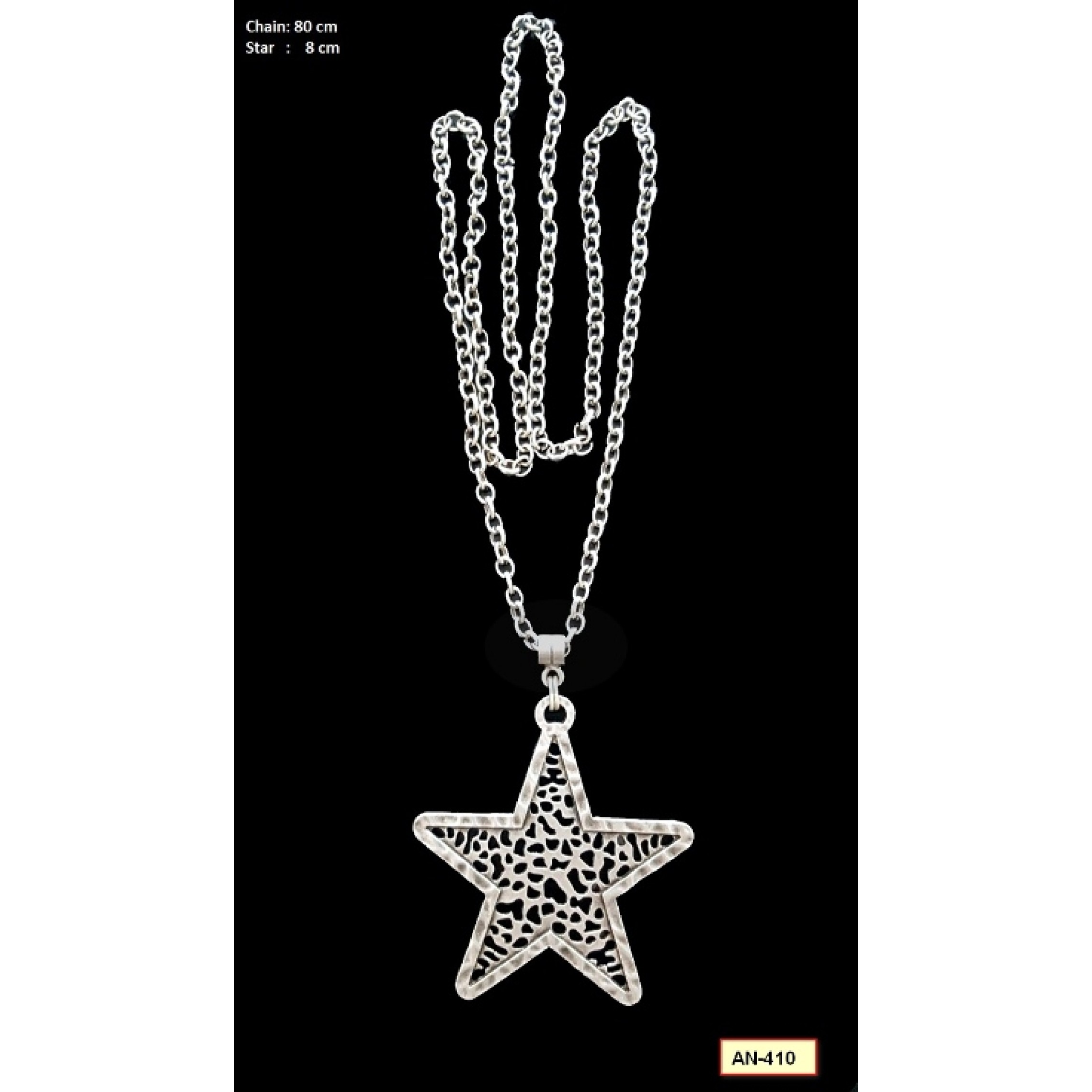 AN-410 - Silver Plated Zamac/Pewter Necklace