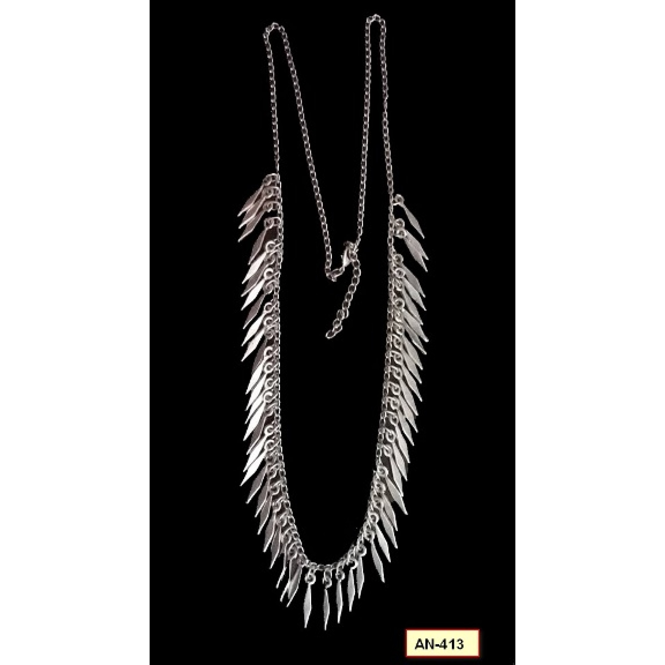 AN-413 - Silver Plated Zamac/Pewter Necklace