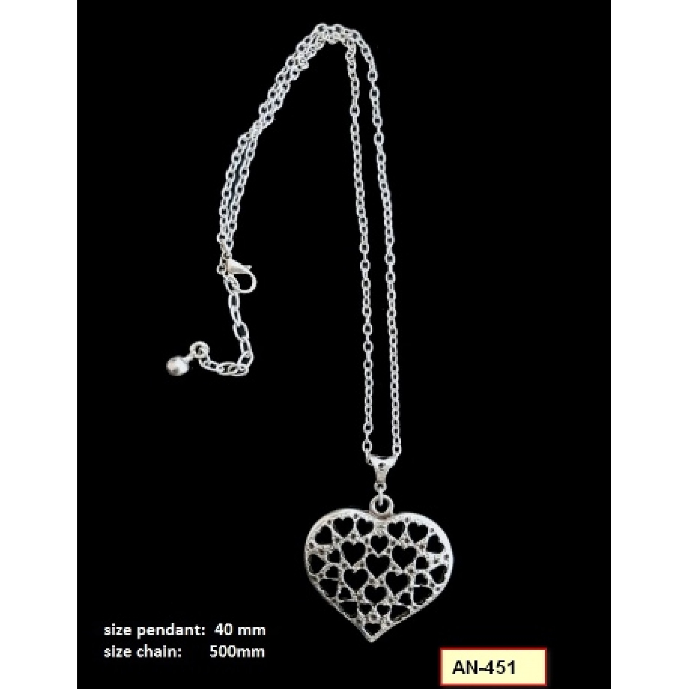 AN-451 - Silver Plated Zamac/Pewter Necklace