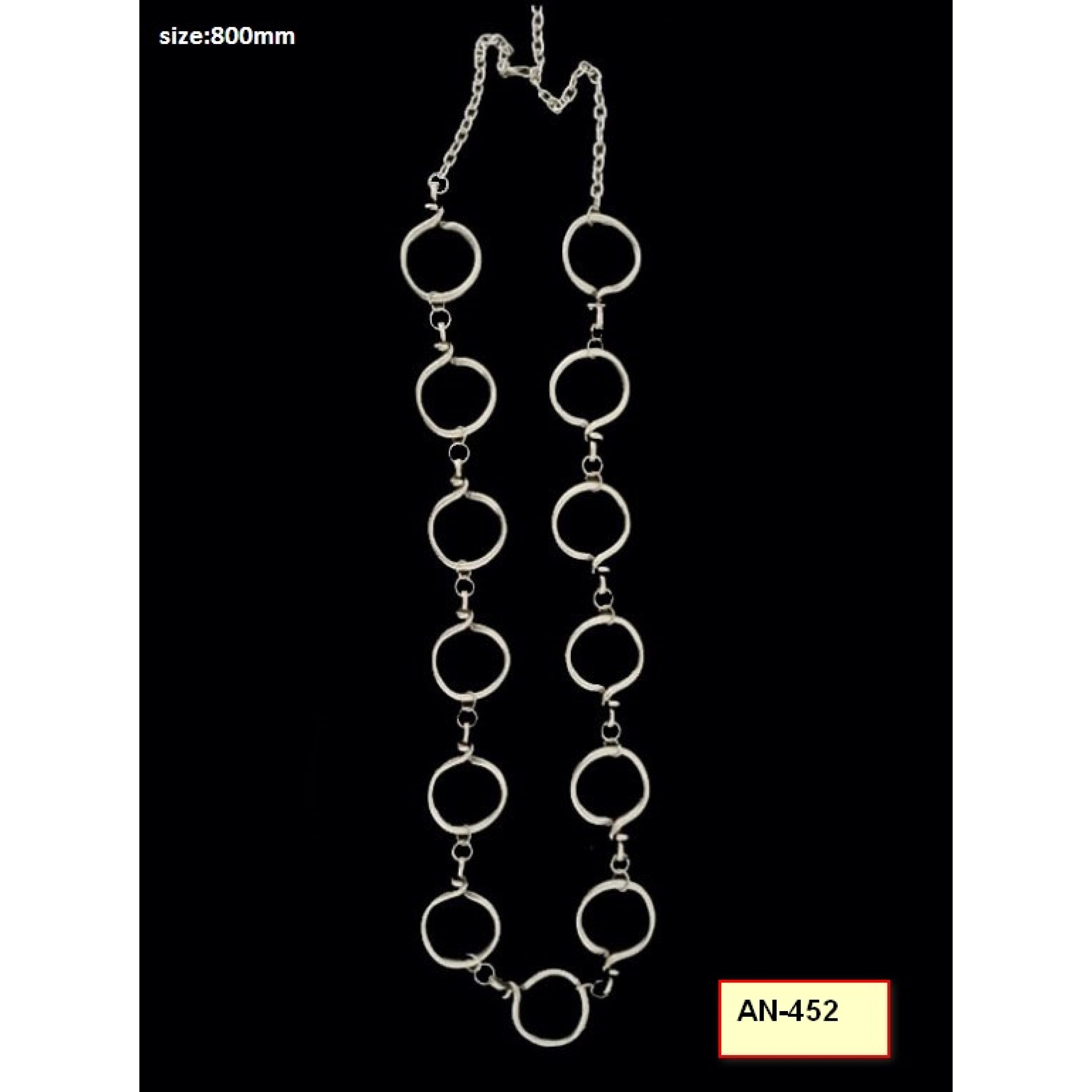 AN-452 - Silver Plated Zamac/Pewter Necklace