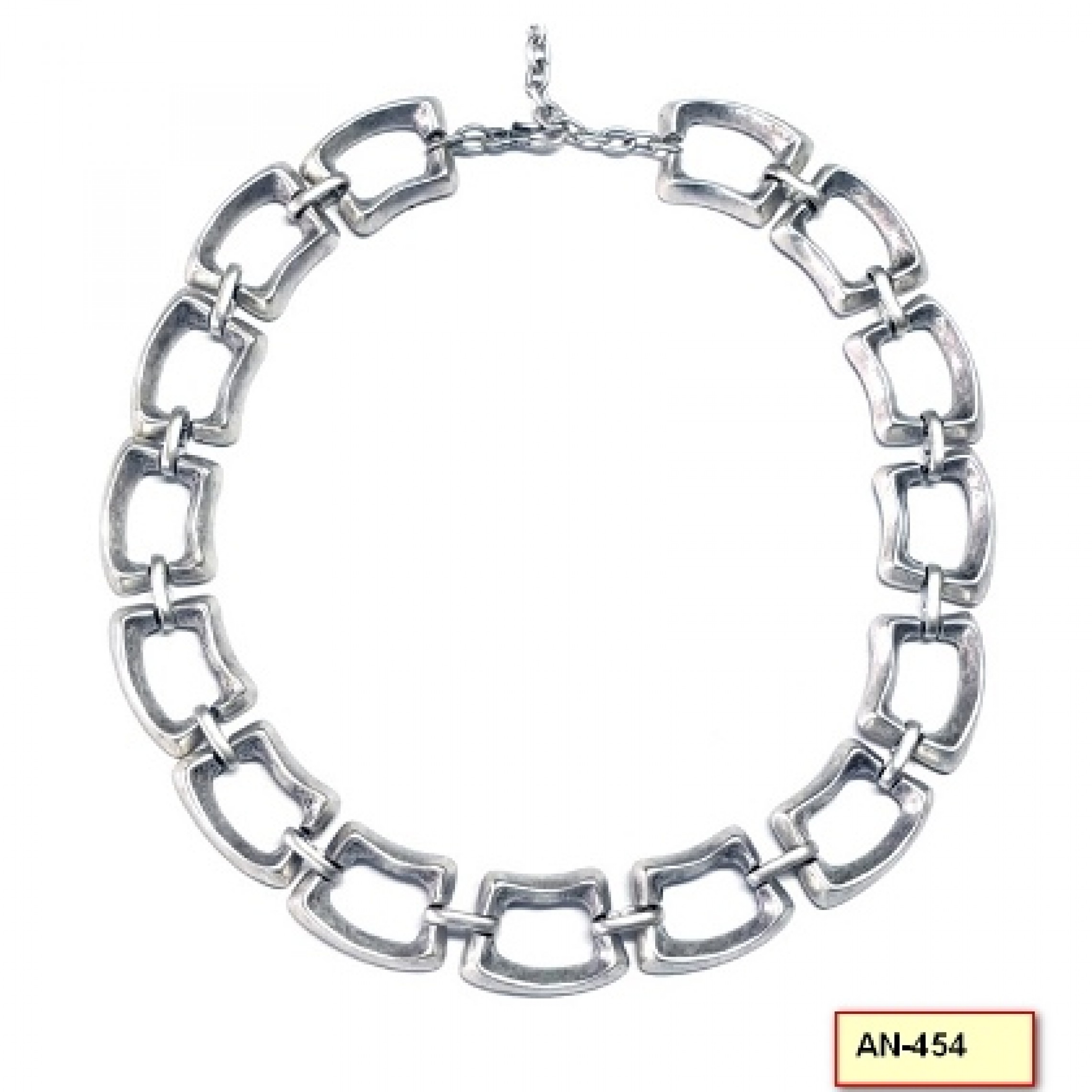 AN-454 - Silver Plated Zamac/Pewter Necklace