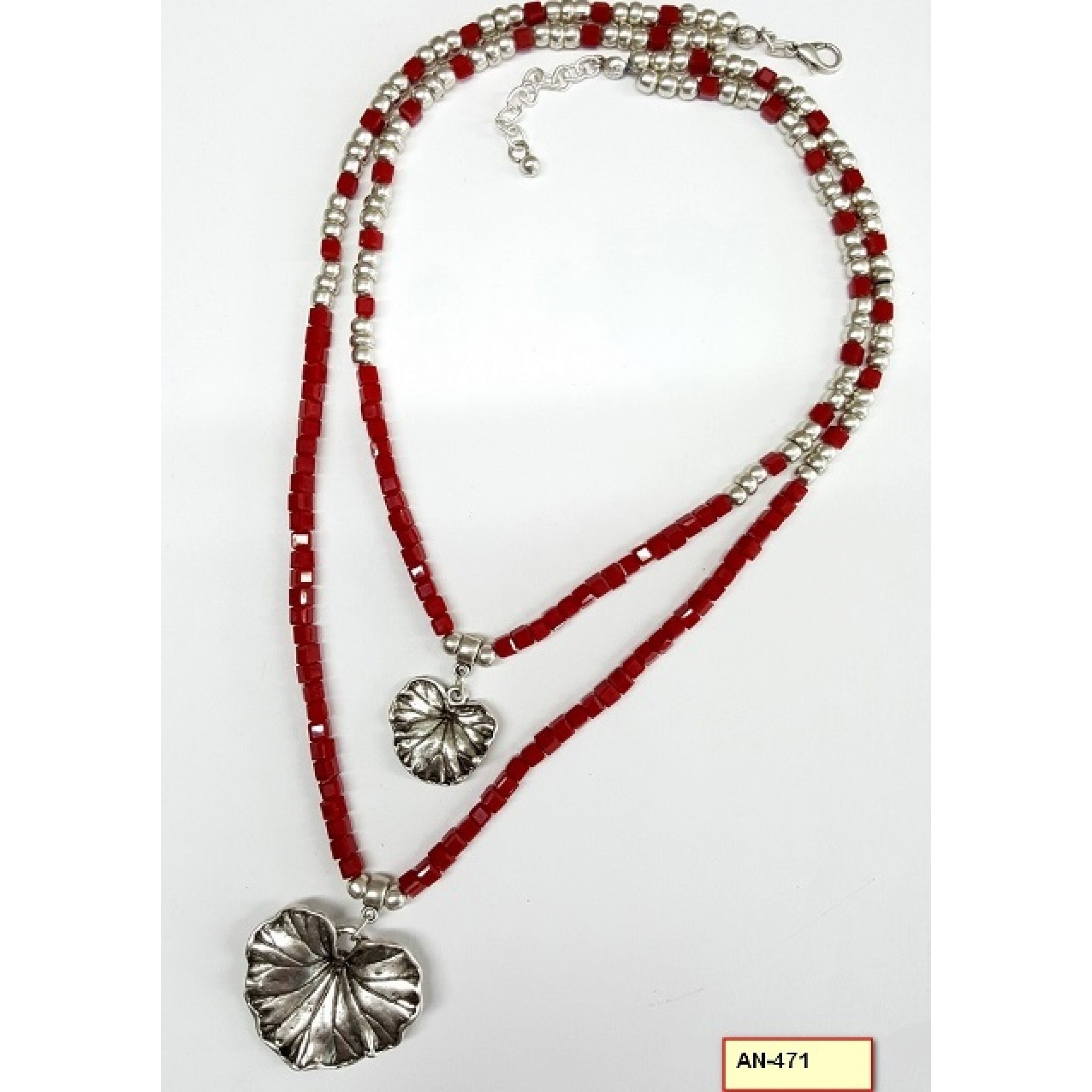 AN-471 - Silver Plated Zamac/Pewter Necklace