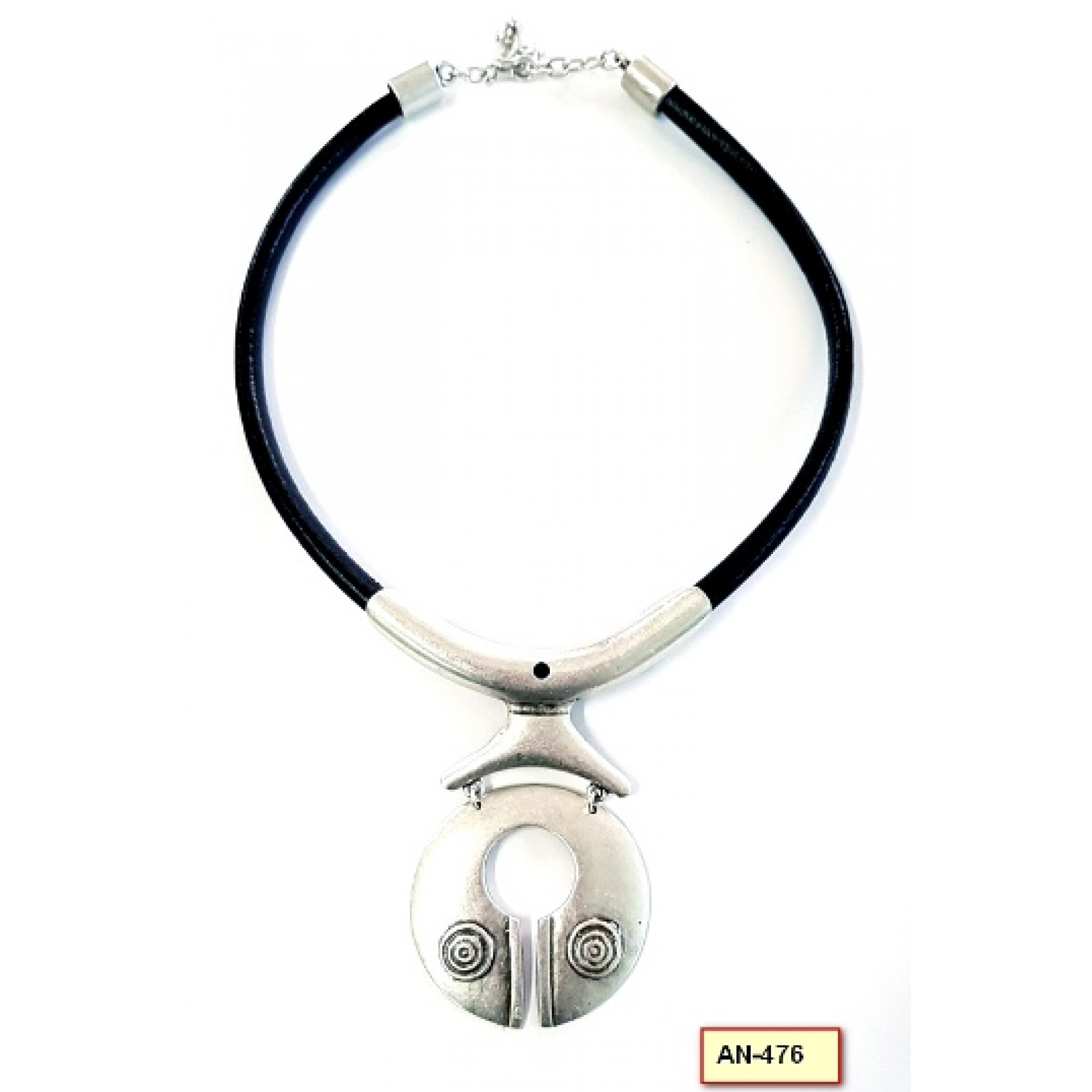 AN-476 - Silver Plated Zamac/Pewter Necklace