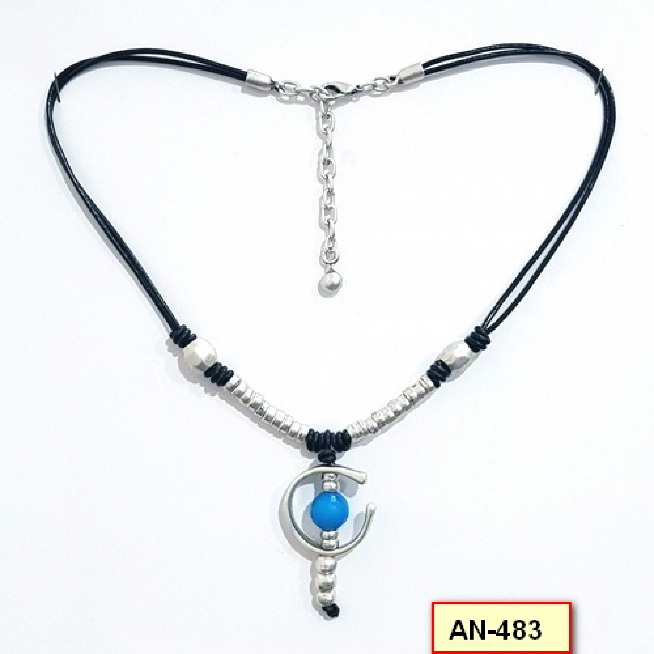 AN-483 - Silver Plated Zamac/Pewter Necklace