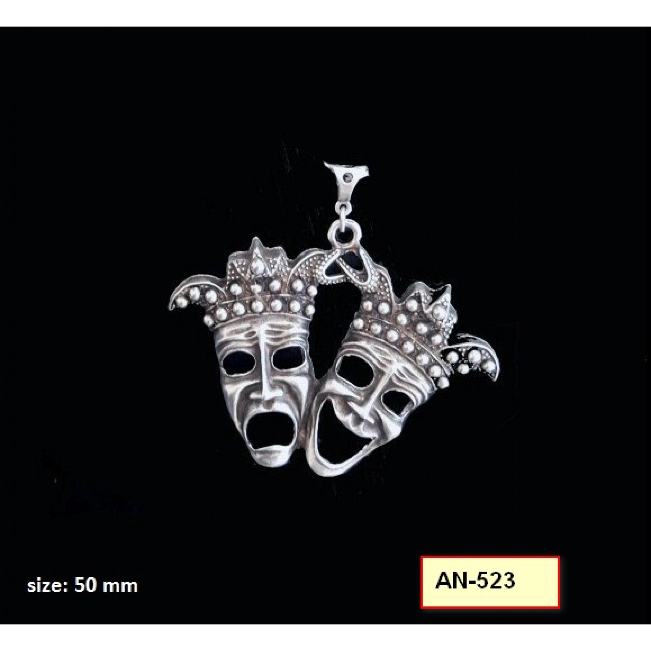 AN-523 - Silver Plated Zamac/Pewter Pendant