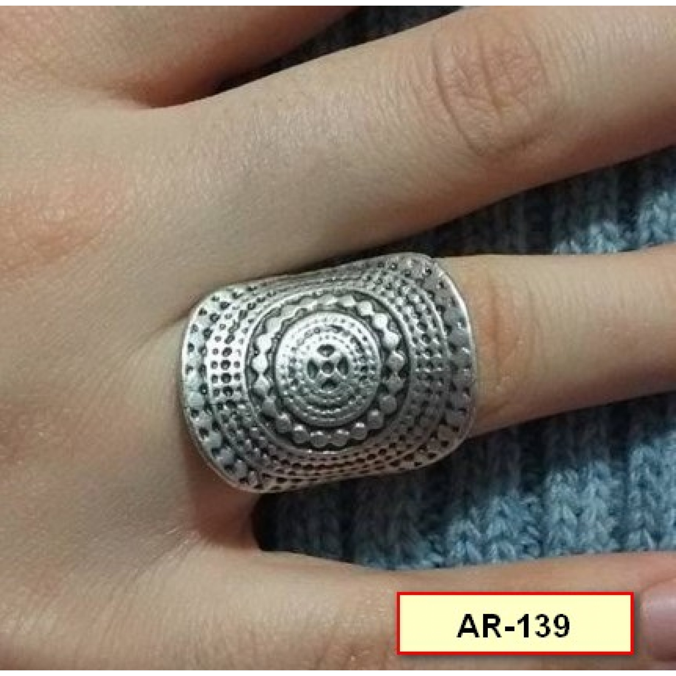 AR-139 - Silver Plated Zamac/Pewter Ring