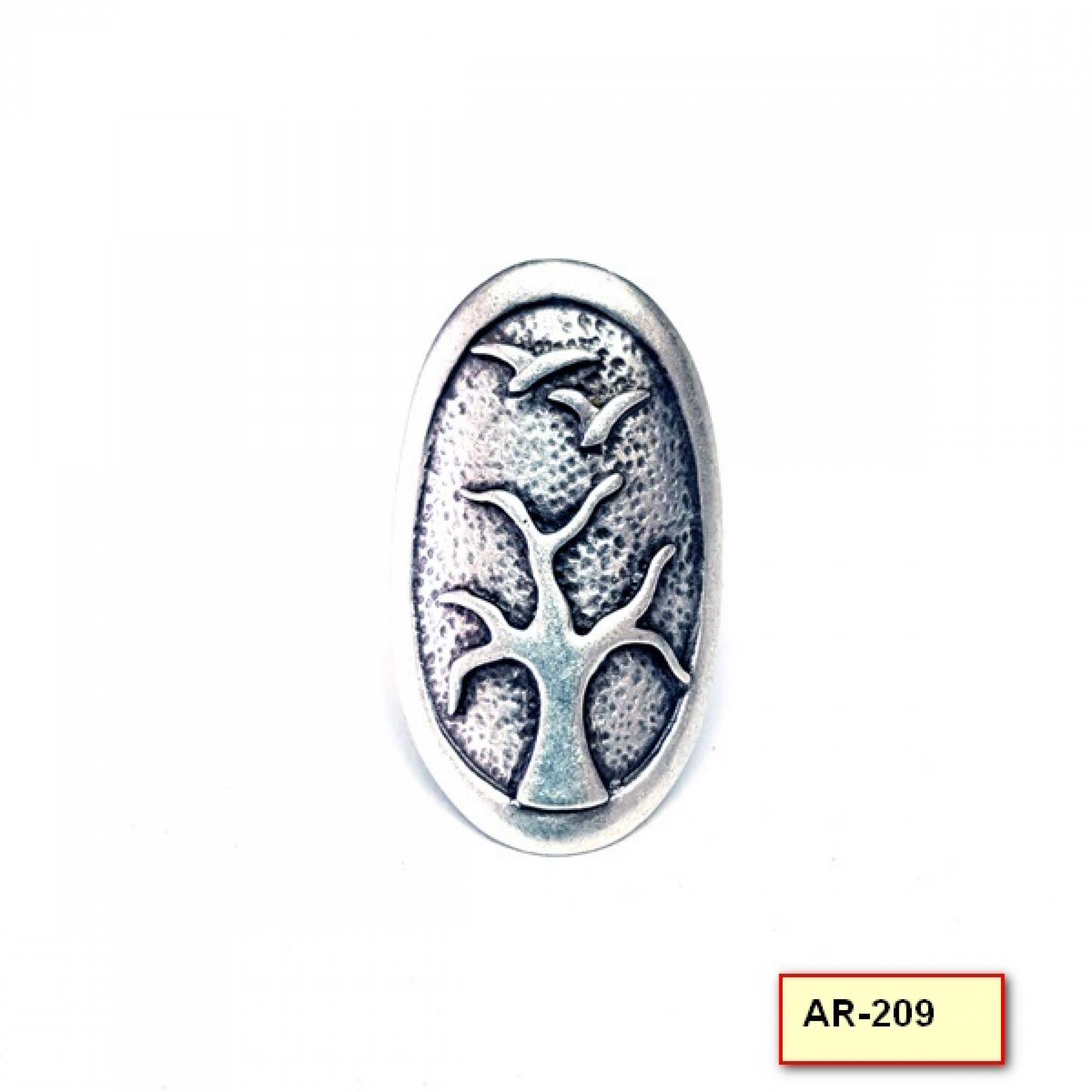 AR-209 - Silver Plated Zamac/Pewter Ring