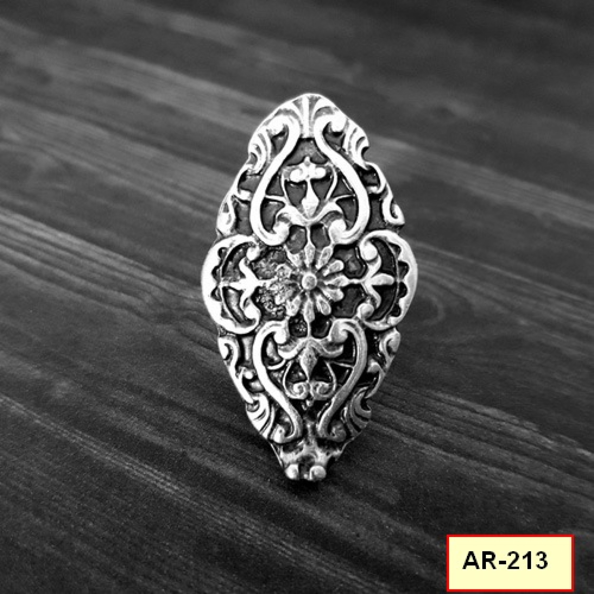 AR-213 - Silver Plated Zamac/Pewter Ring
