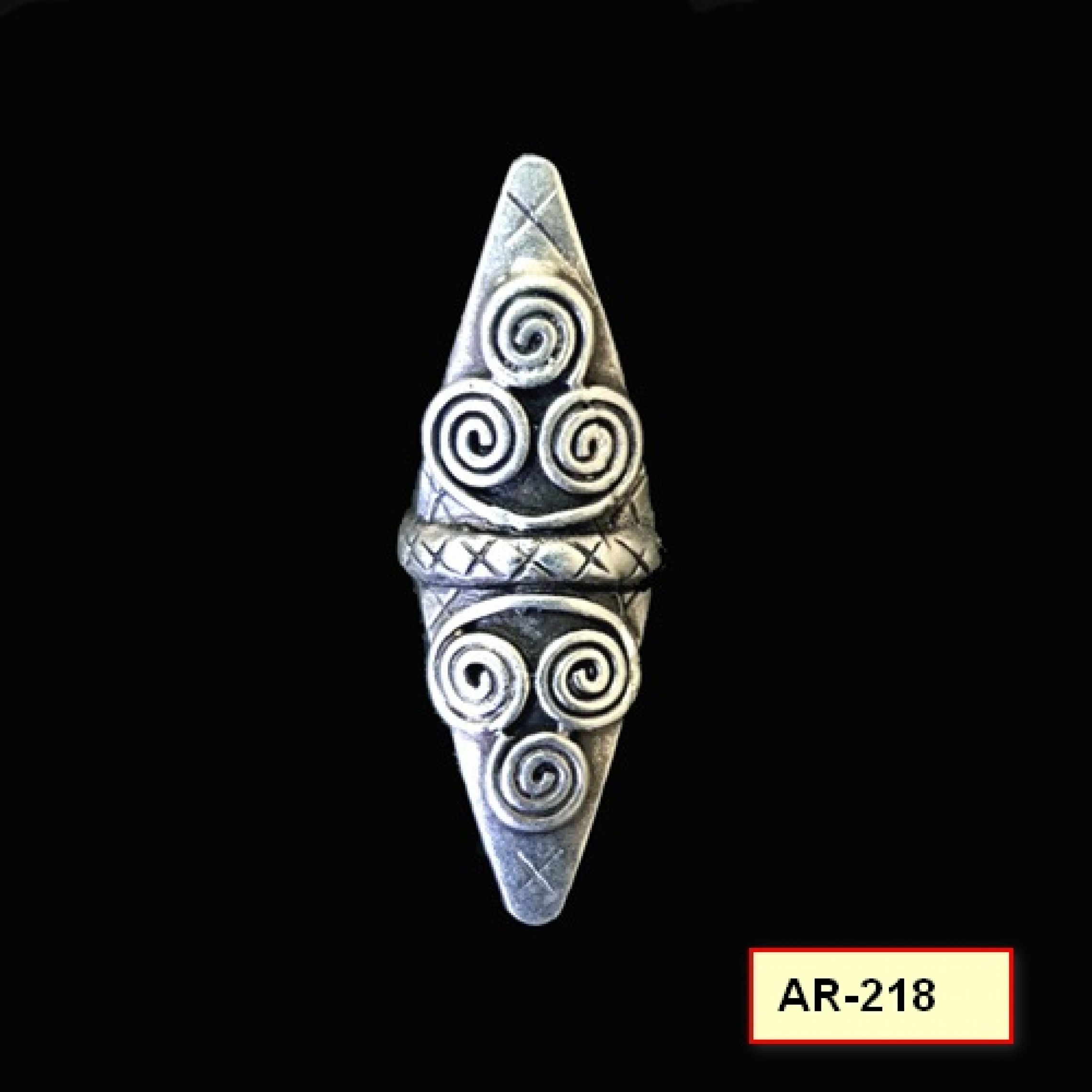 AR-218 - Silver Plated Zamac/Pewter Ring