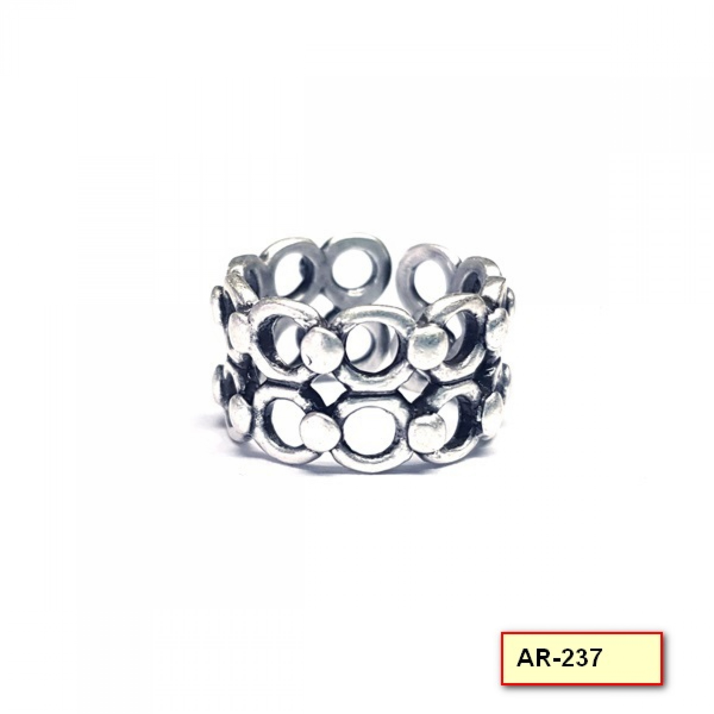 AR-237 - Silver Plated Zamac/Pewter Ring