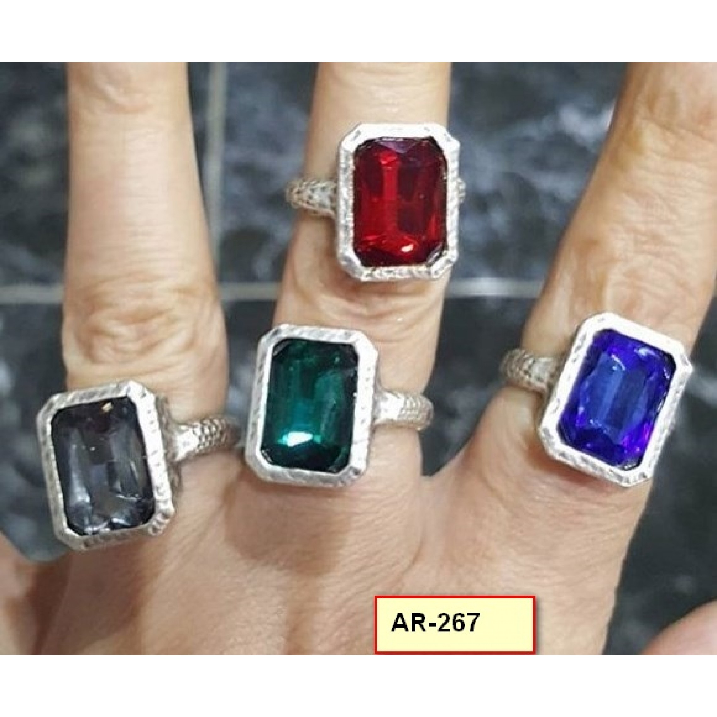 AR-267 - Silver Plated Zamac/Pewter Ring
